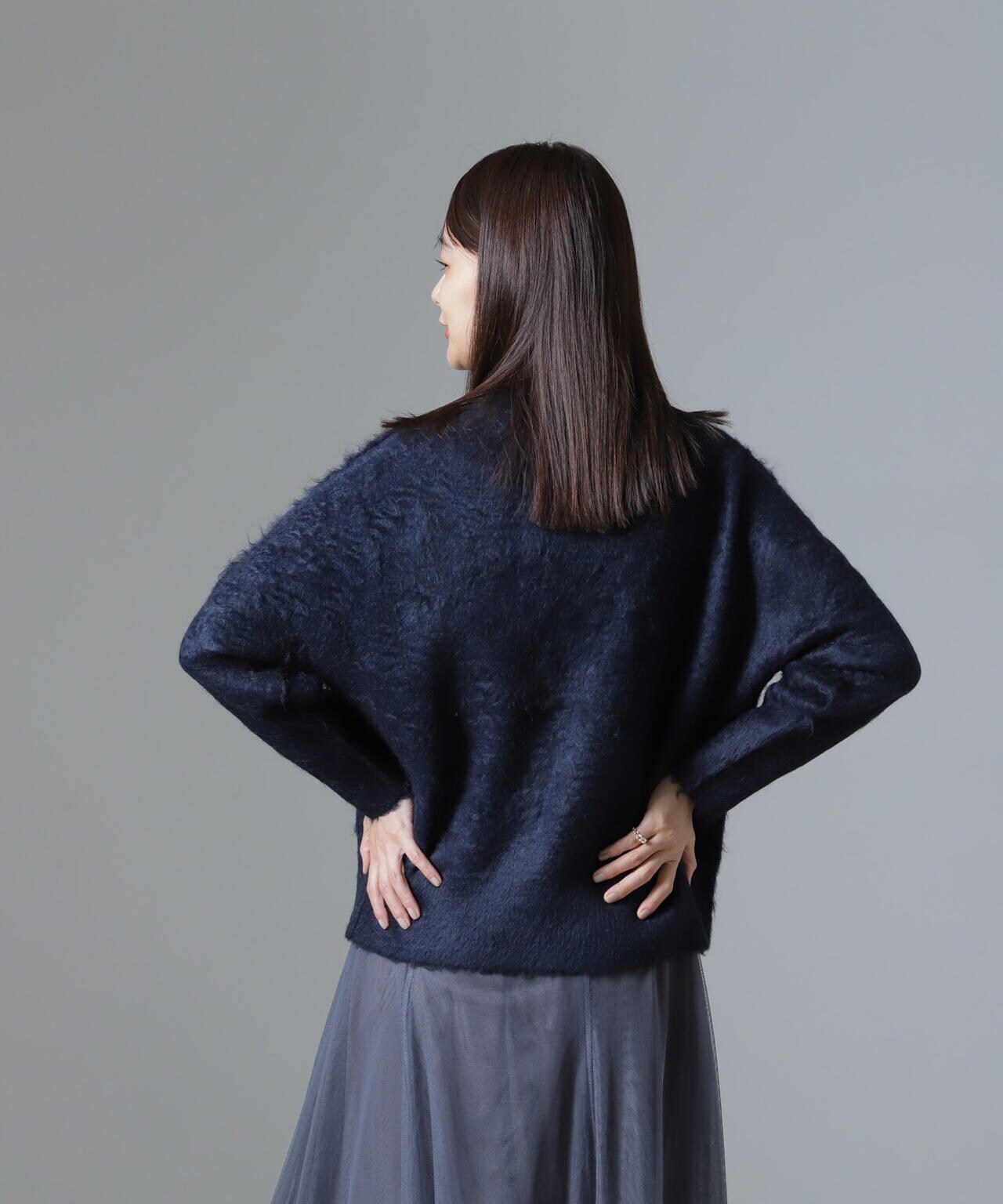 シャギークルーネックニットプルオーバー 6734222328