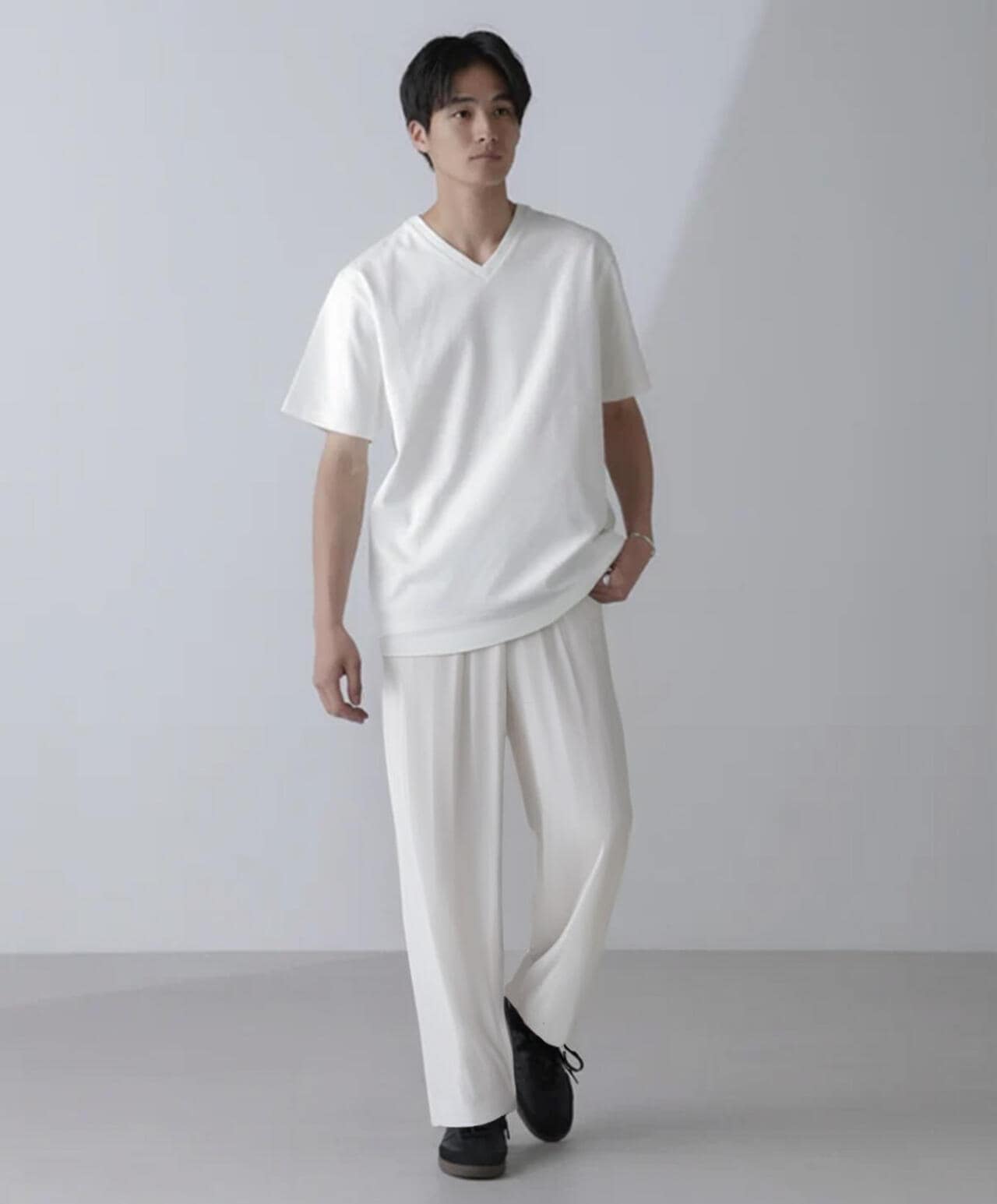 ダブルスムースVネックTシャツ 半袖 6724124232
