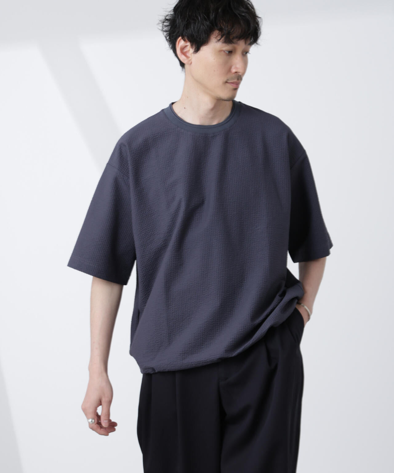 シルケットサッカーワイドTシャツ 半袖 6725124210