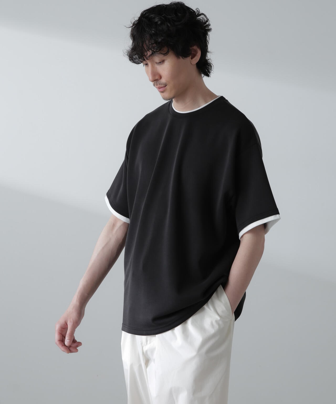 バックステッチリラックスダンボールTシャツ 半袖 6724124240