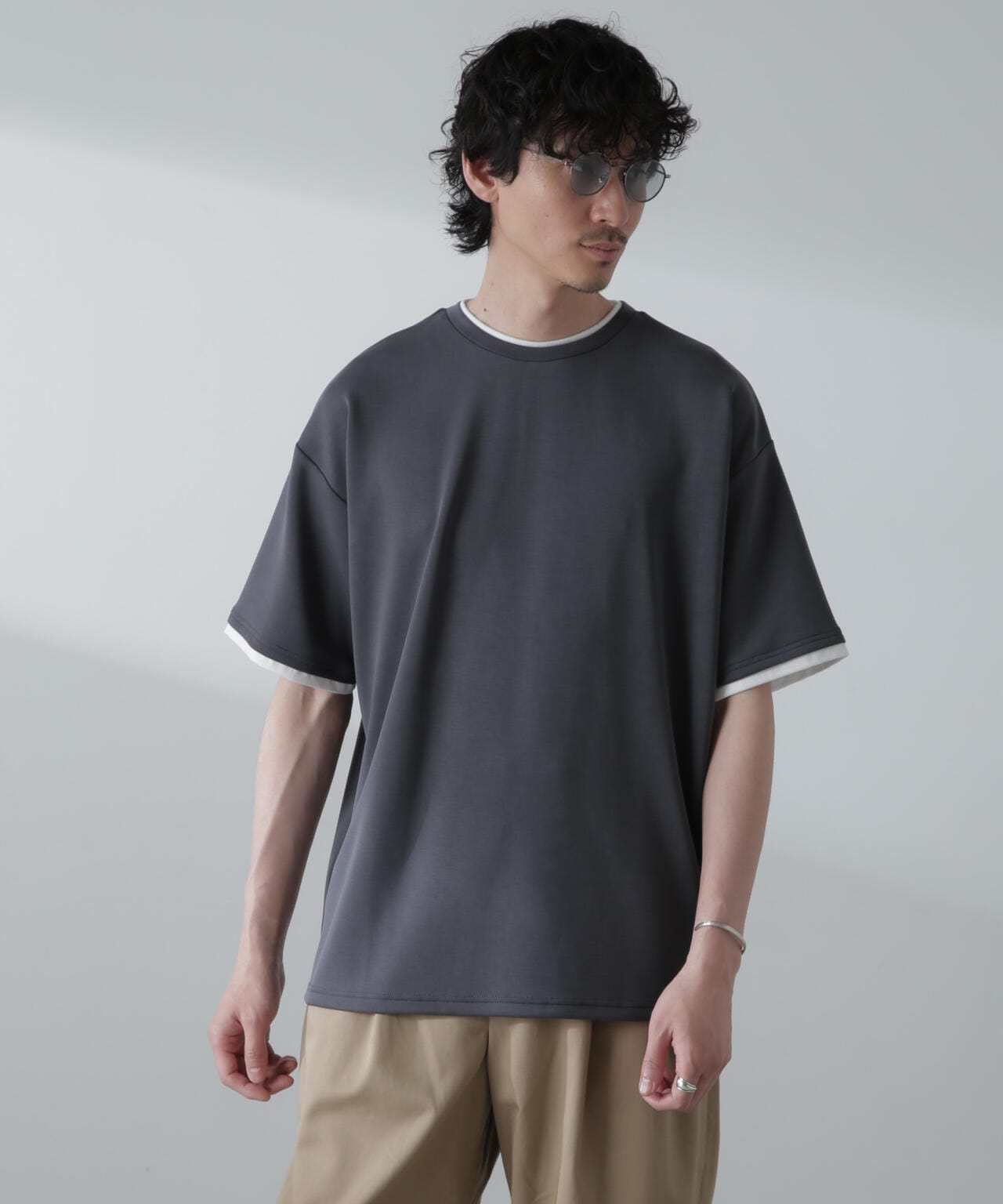 バックステッチリラックスダンボールTシャツ 半袖 6724124240