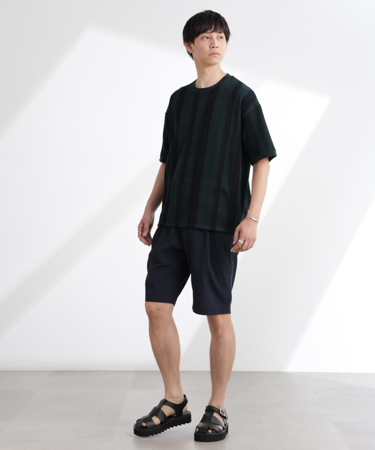 ストライプジャガードTシャツ 半袖 6725124221