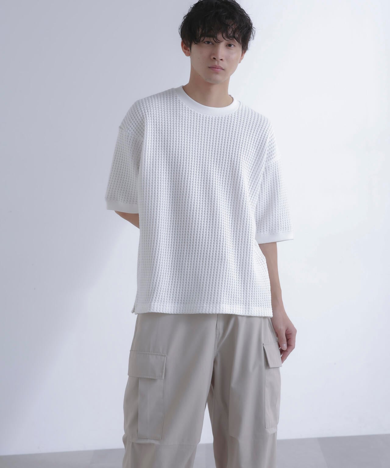 オニワッフルビッグTシャツ 五分袖 6724124212