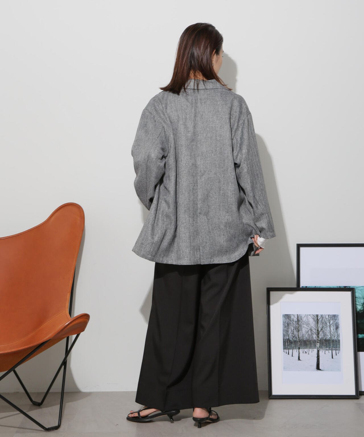ベルト付きハイウエストワイドパンツ 6734127305