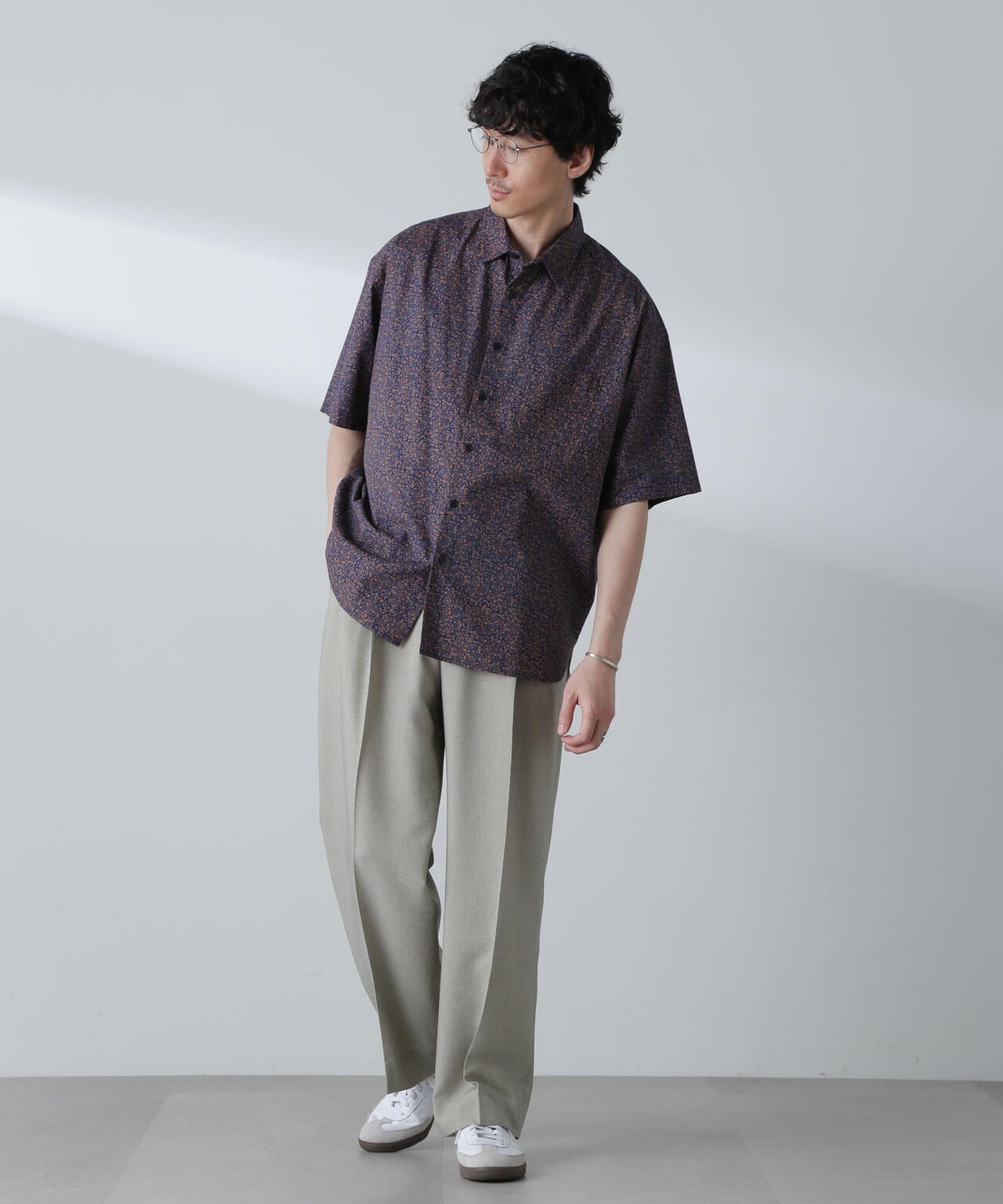 小花柄レギュラーシャツ 半袖 6724121230