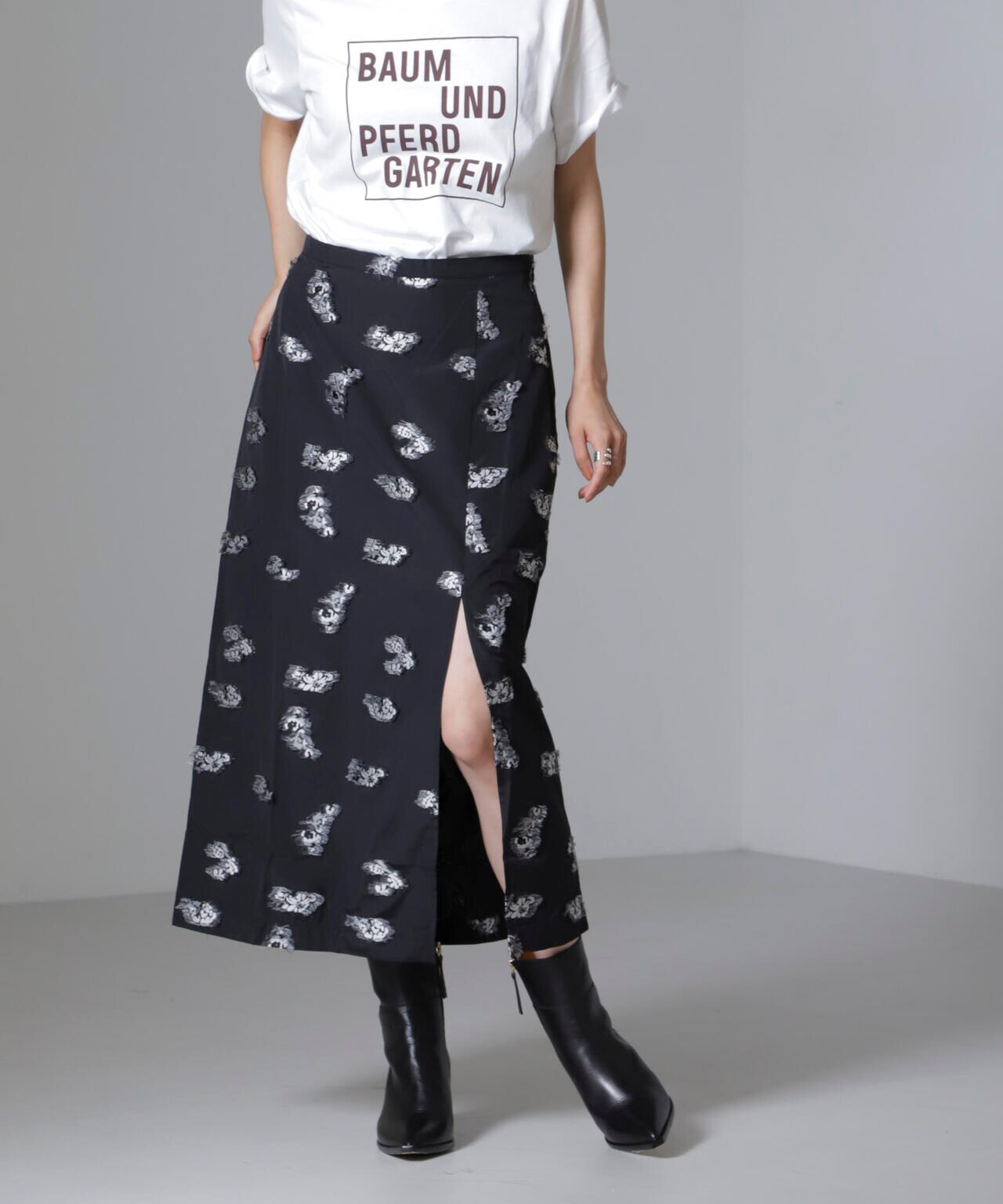 Baum und Pferdgarten/Flower Jacquard スカート(セットアップ可) 6714230013