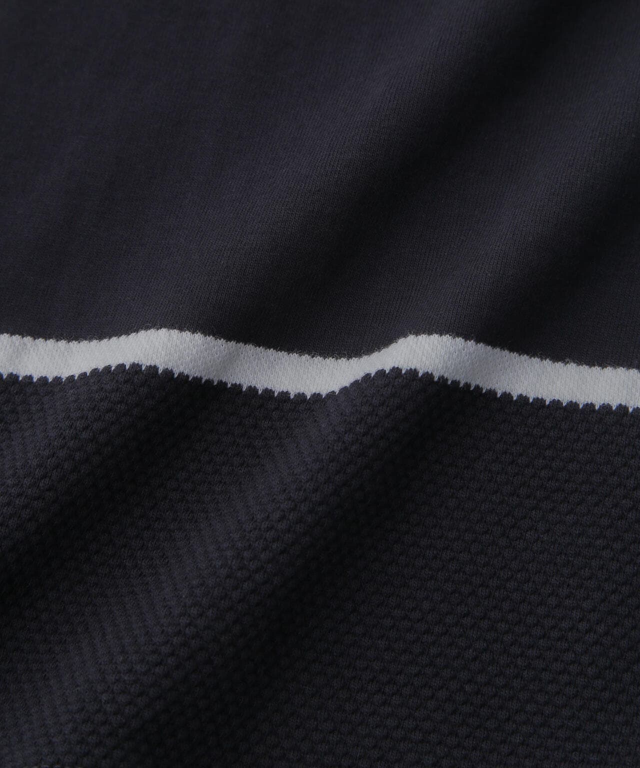 パネル編地ボーダークルーネックTシャツ 6684124233