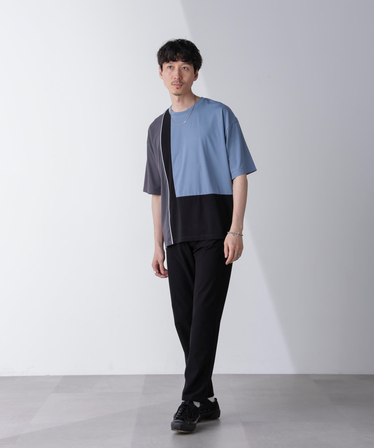 リラックス切り替えスムースTシャツ 半袖 6724124261
