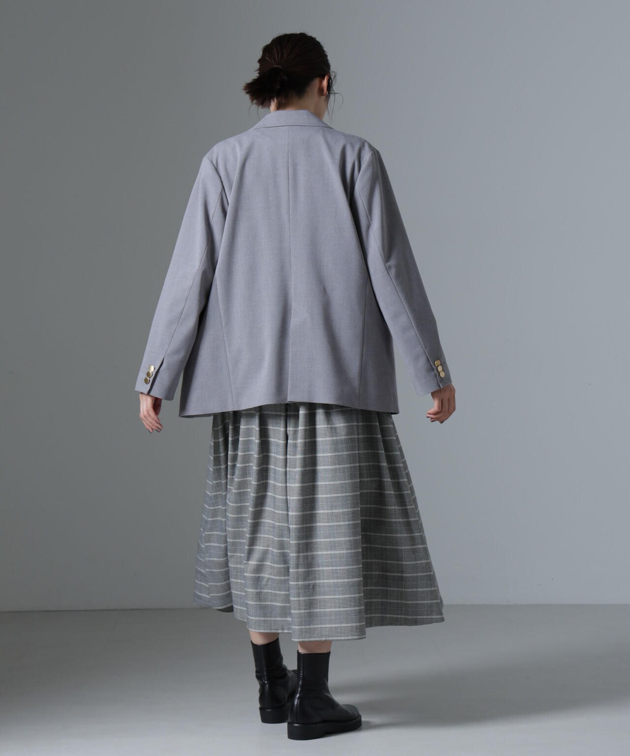 グレンチェックタックスカート 6734230315