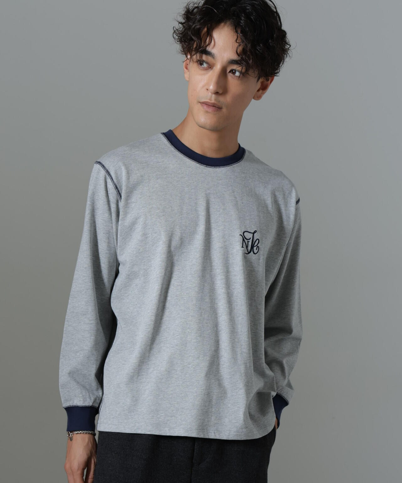 「NJ/CLUB」PARKSTOCK ロゴ刺繍ロングスリーブTシャツ 6684223229