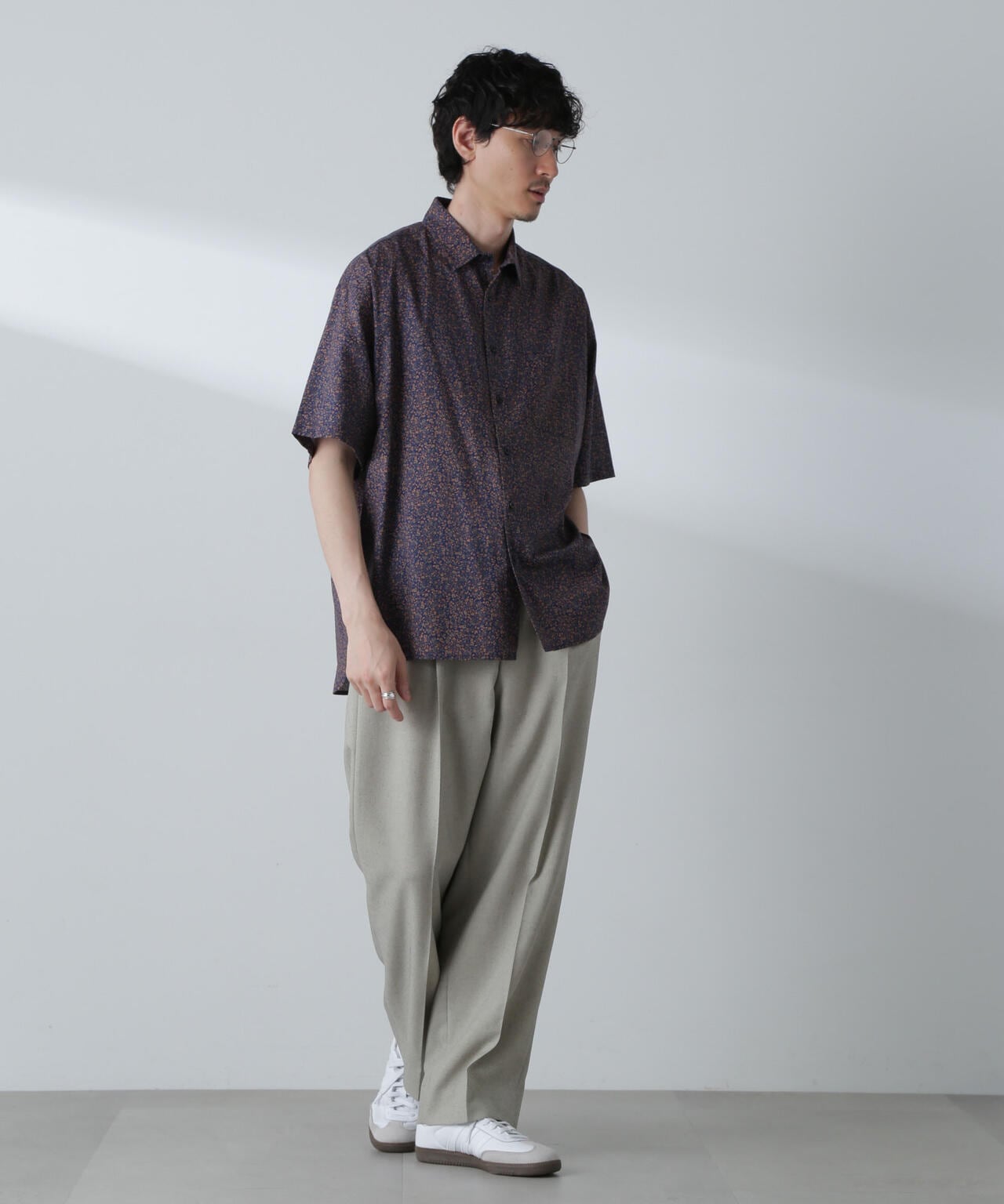 小花柄レギュラーシャツ 半袖 6724121230