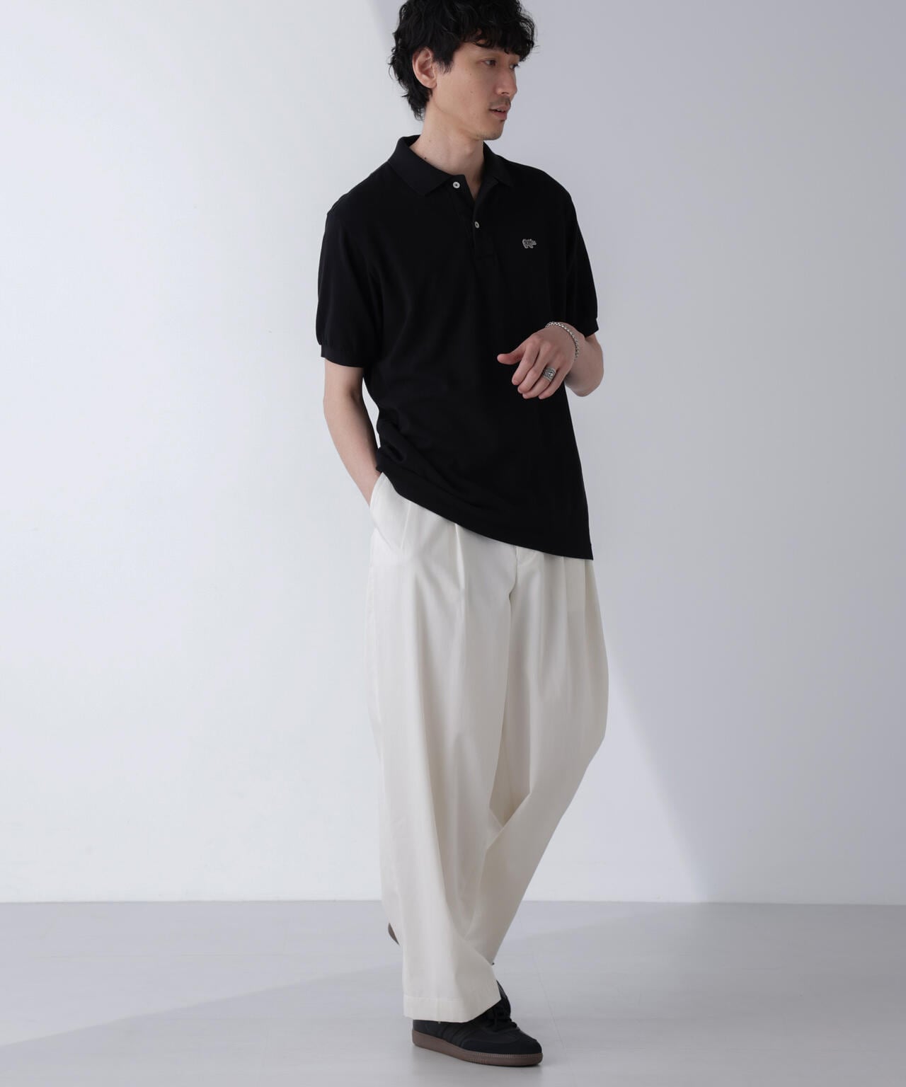 SCYE/Cotton Pique Henley Neck Shirt 6704124017