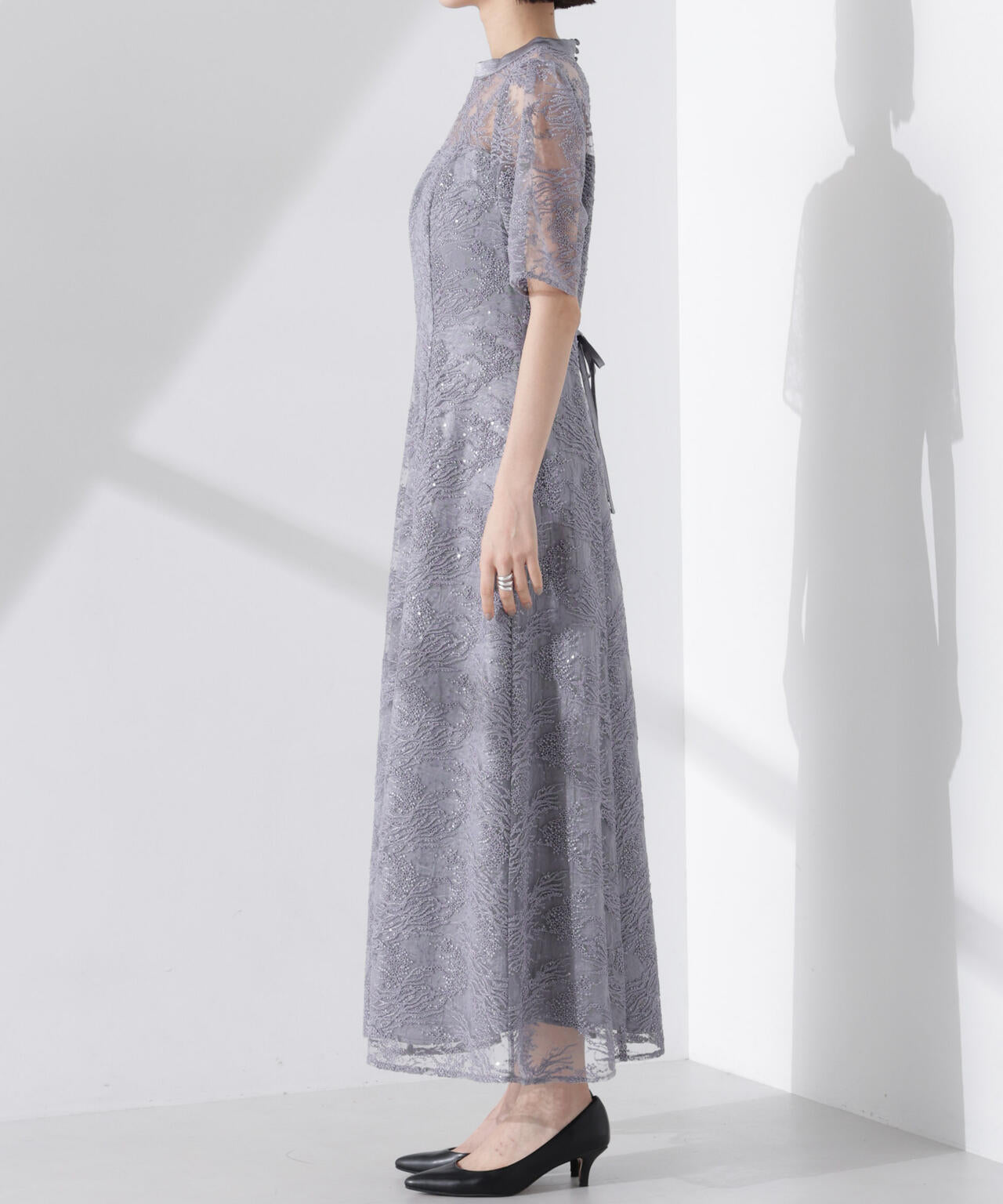 kaene/シャイニーエンブロイダリーレースドレス 6715119060