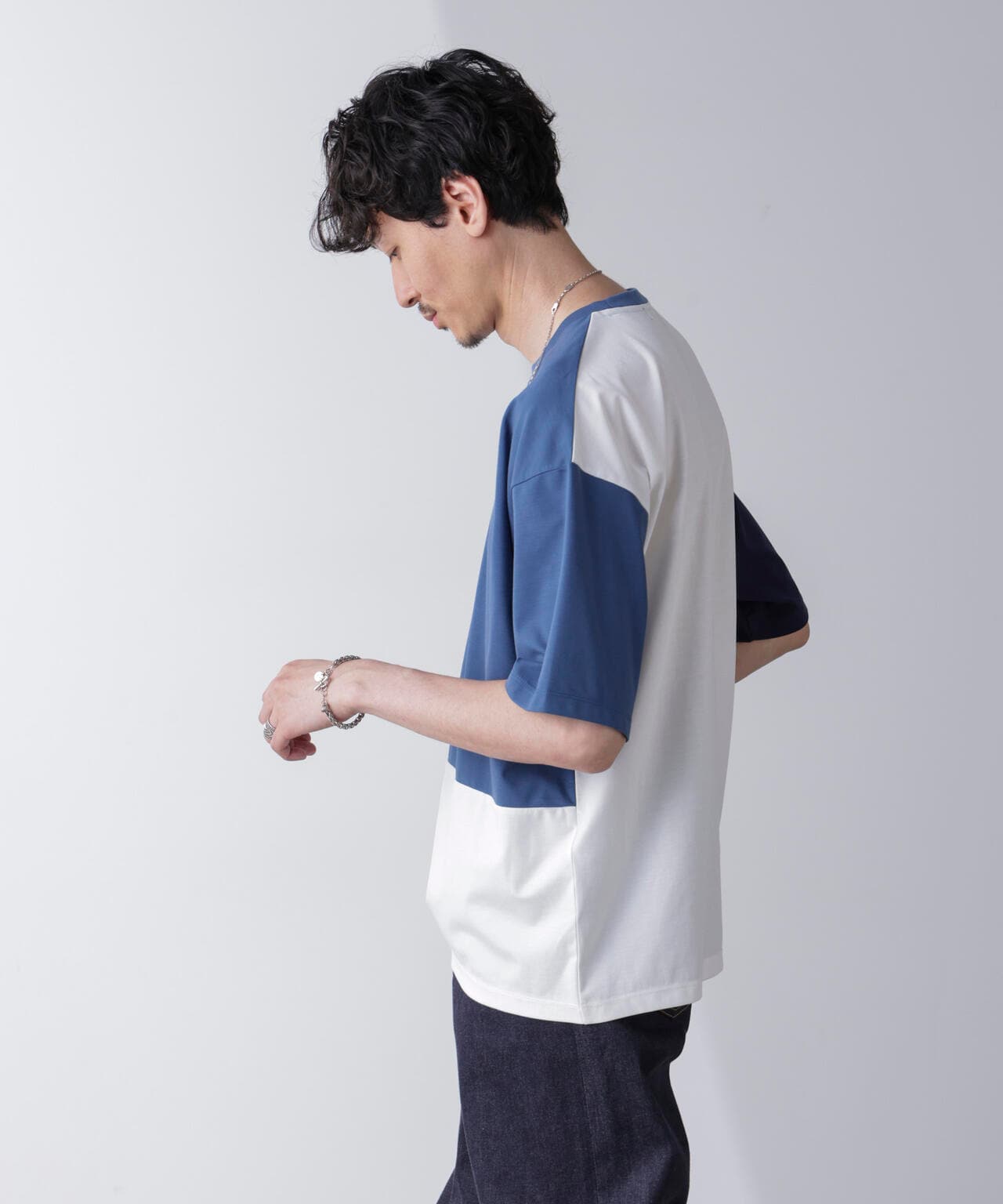 リラックス切り替えスムースTシャツ 半袖 6724124261