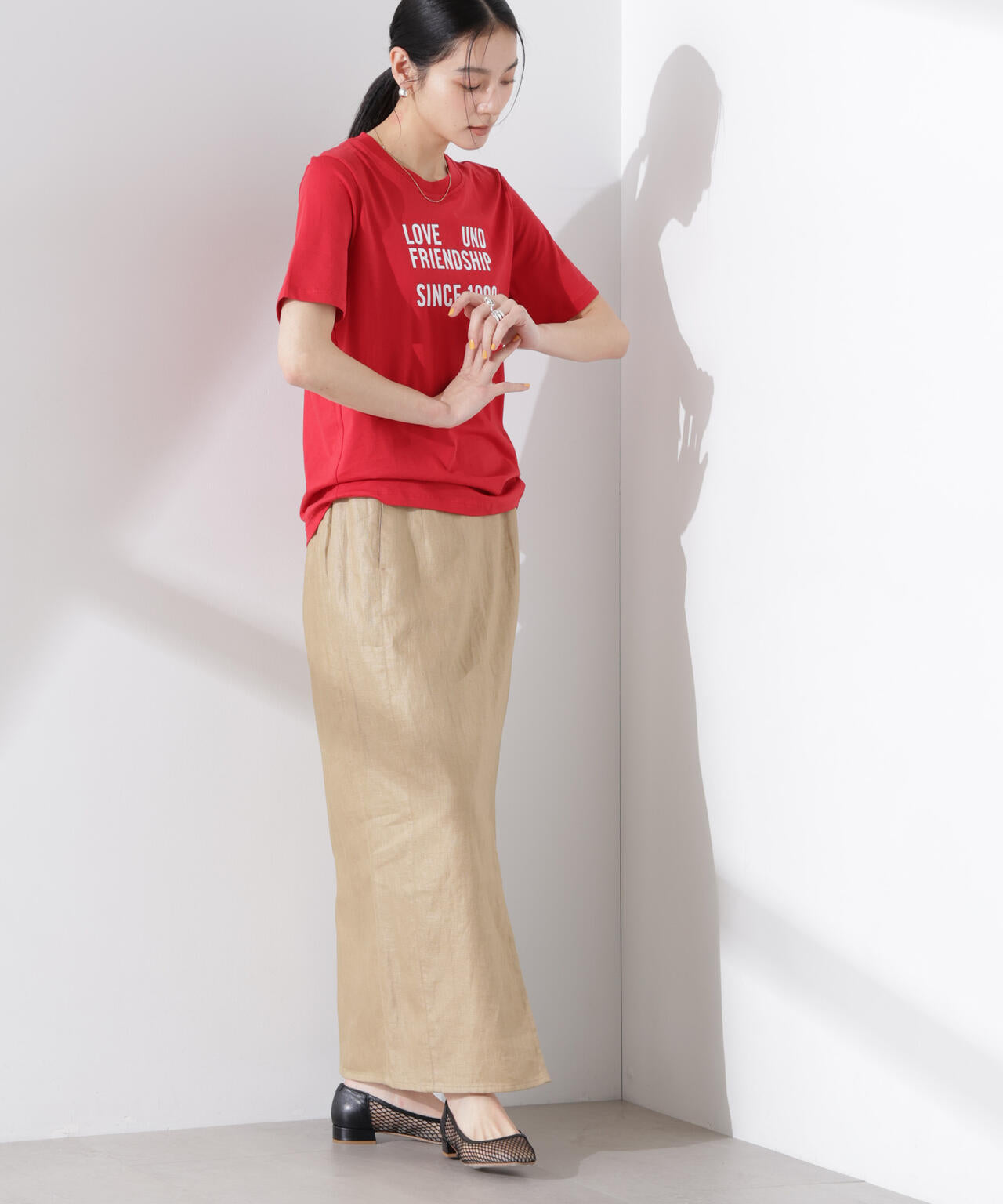 BAUM UND PFERDGARTEN/Organic Cotton jersey Tシャツ 6715124019