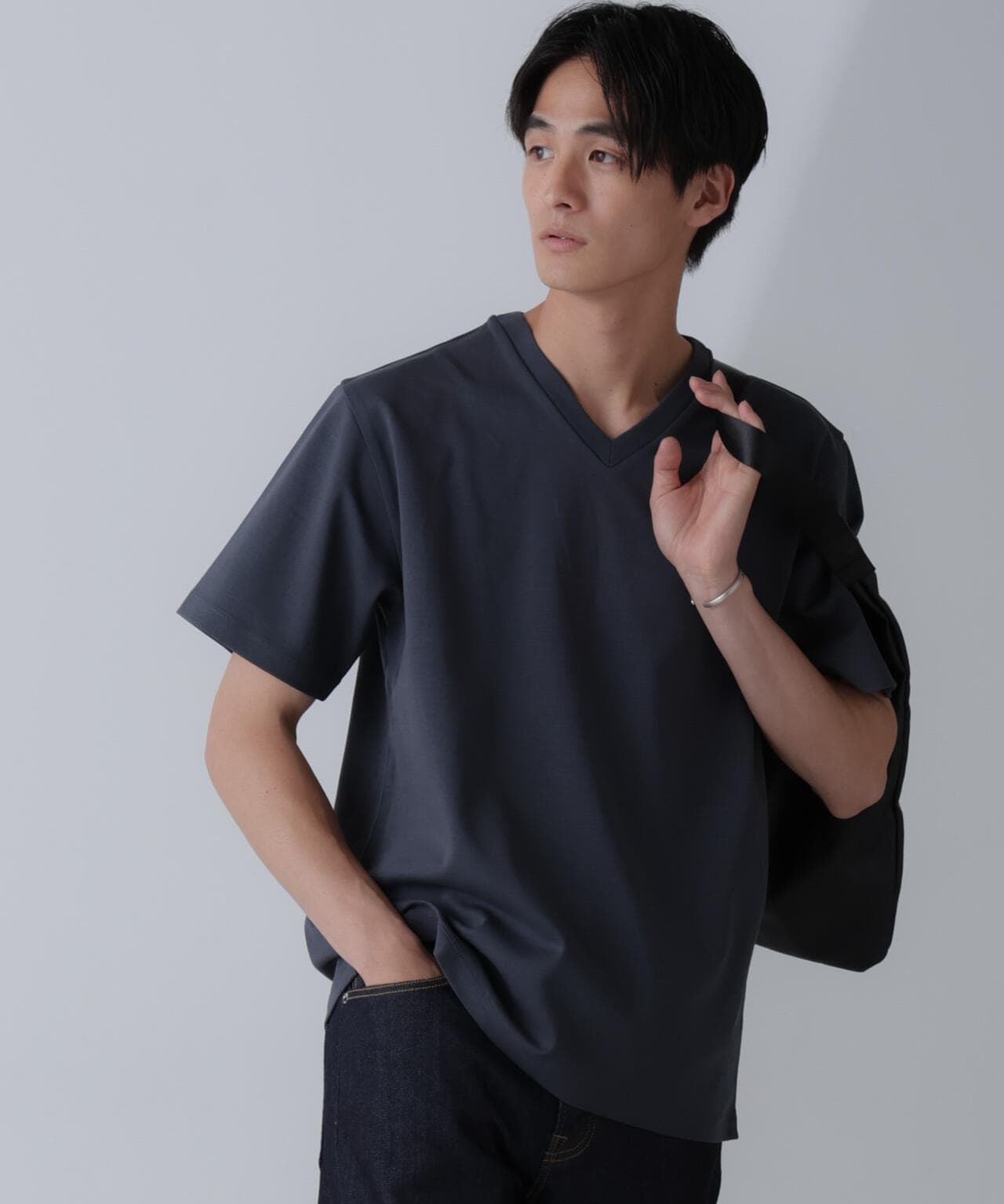 ダブルスムースVネックTシャツ 半袖 6724124232