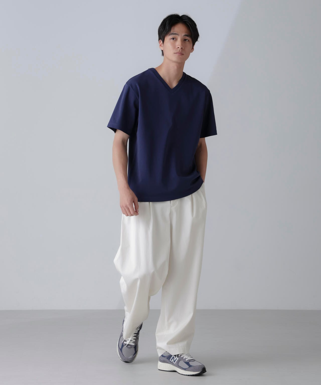 ダブルスムースVネックTシャツ 半袖 6724124232