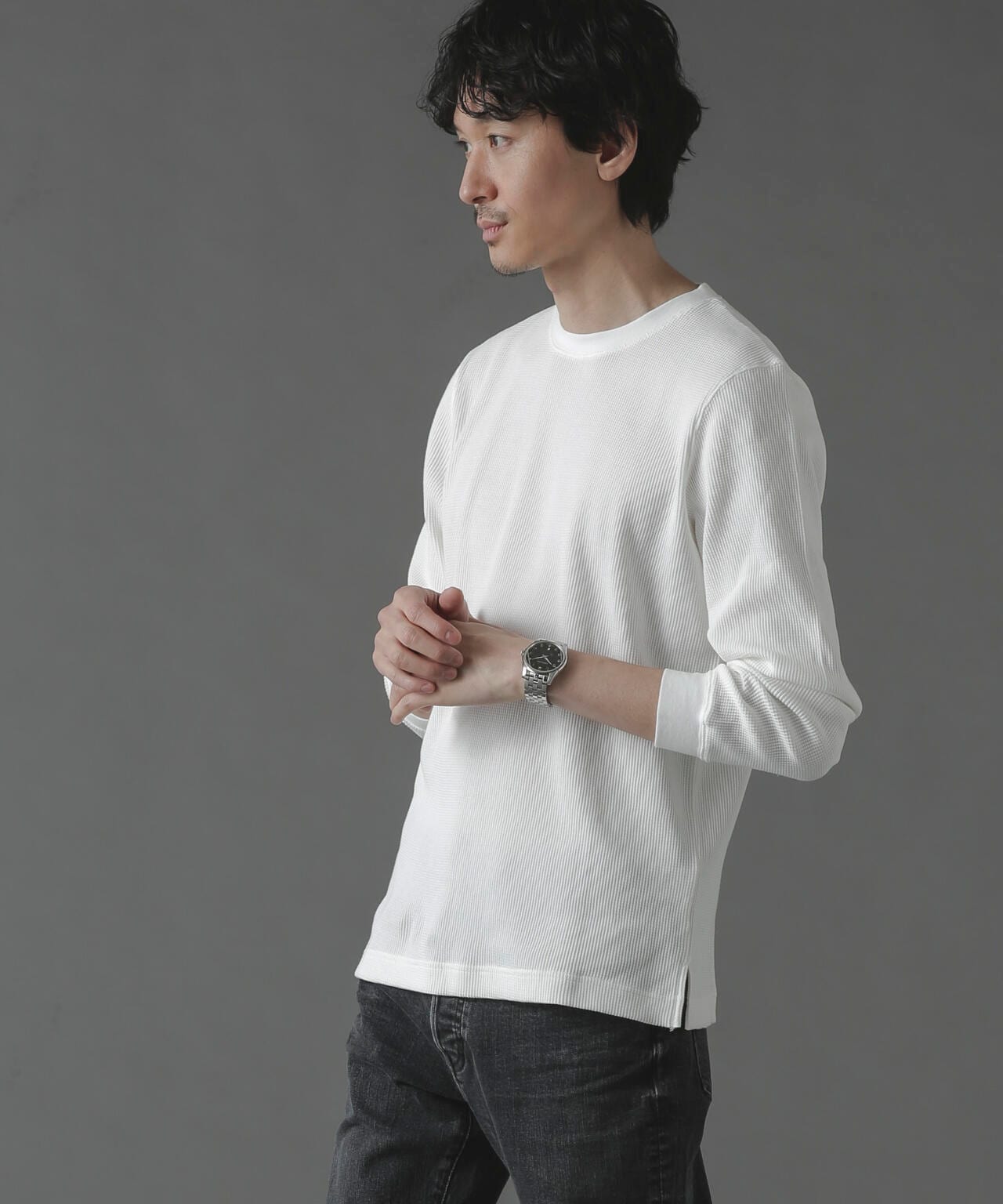 アンチスメルワッフルTシャツ 長袖 6724123212