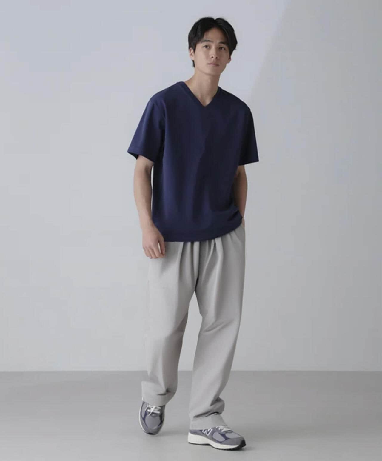 ダブルスムースVネックTシャツ 半袖 6724124232