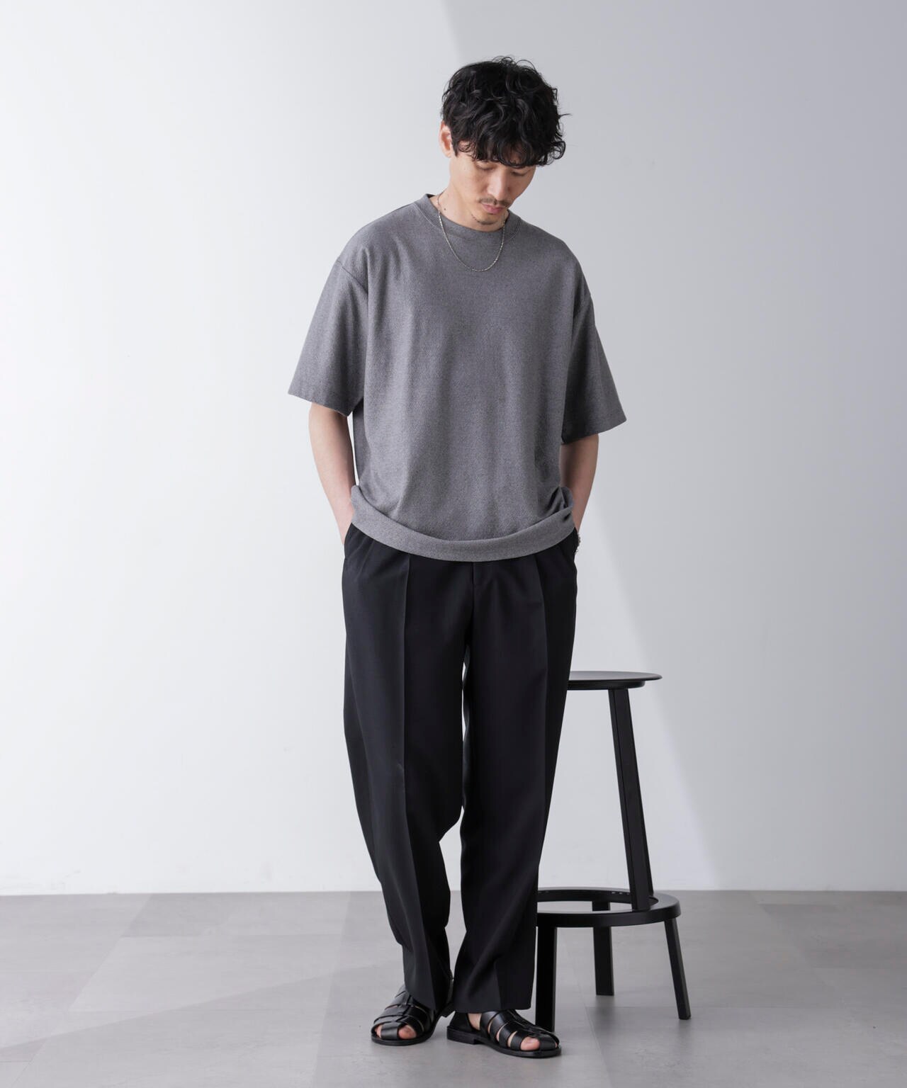 カットジョーゼットクルーネックTシャツ 6684224211