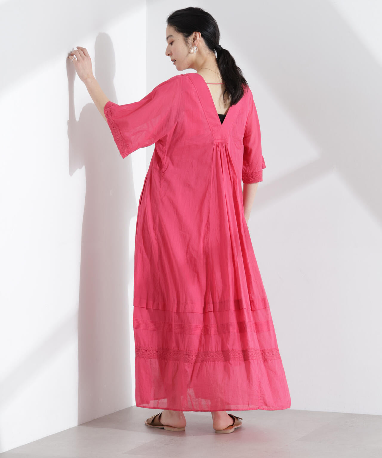 Sara mallika/COTTON VOILE LACE PINTUCKDRESS 6715119053