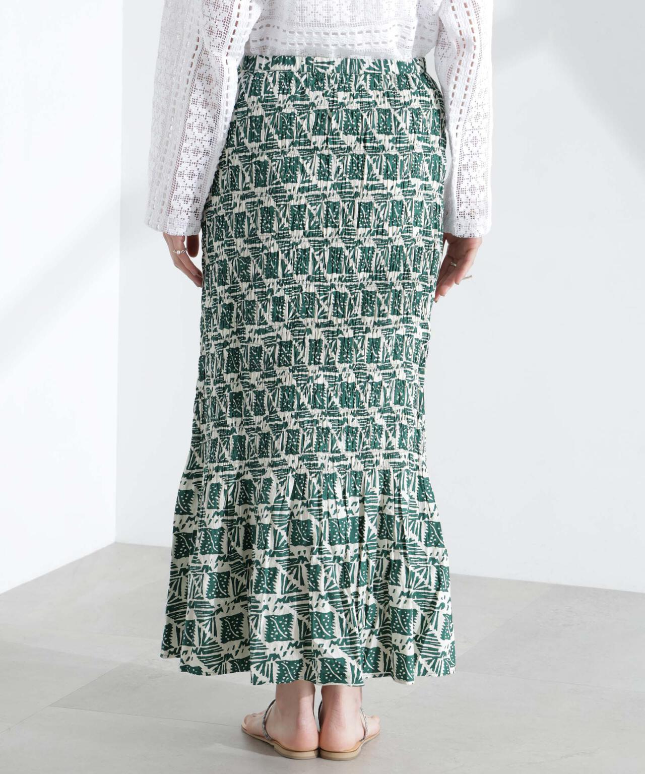 Sara mallika/COTTON POPLIN SHIRRING SKIRT 6715130013