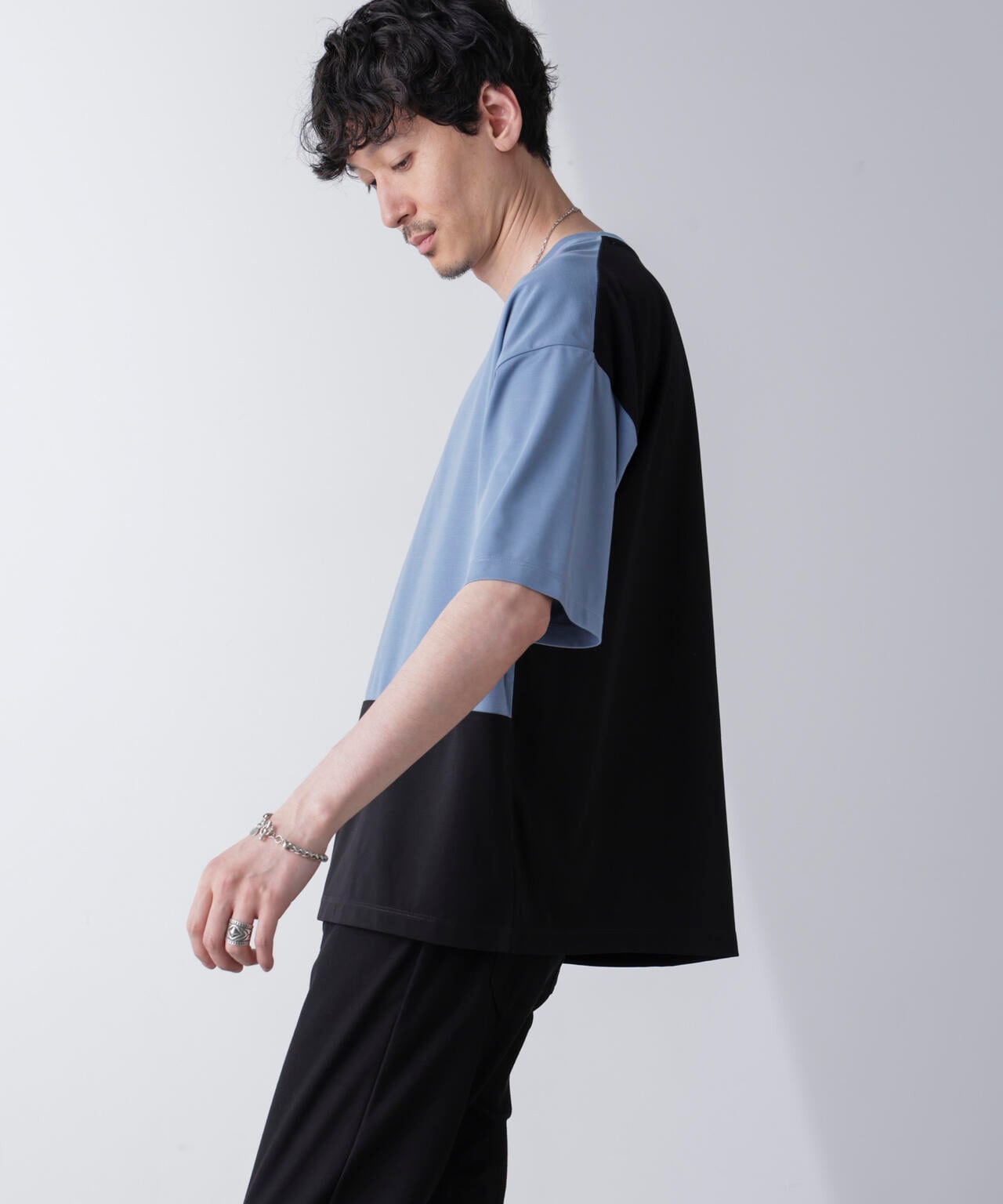 リラックス切り替えスムースTシャツ 半袖 6724124261