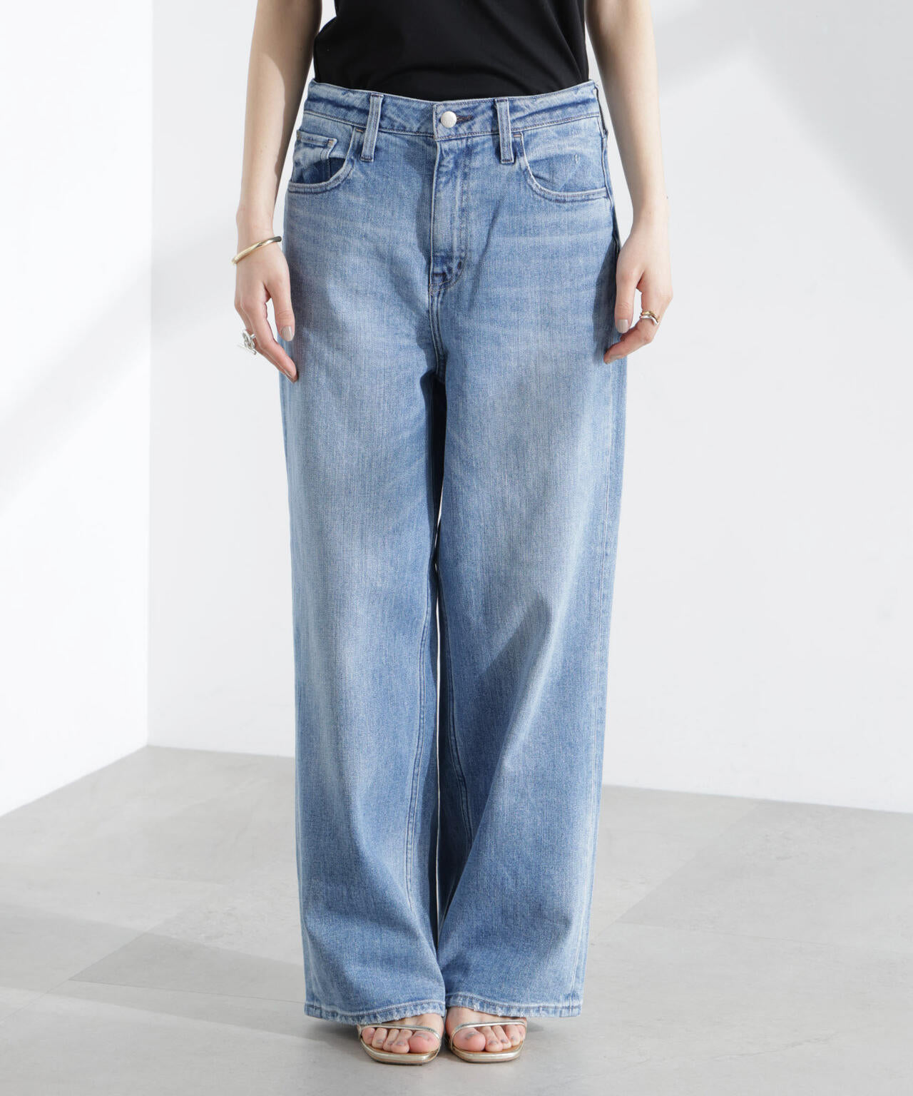 Healthy DENIM/Pink Pepper ワイドストレートデニム 6715127041