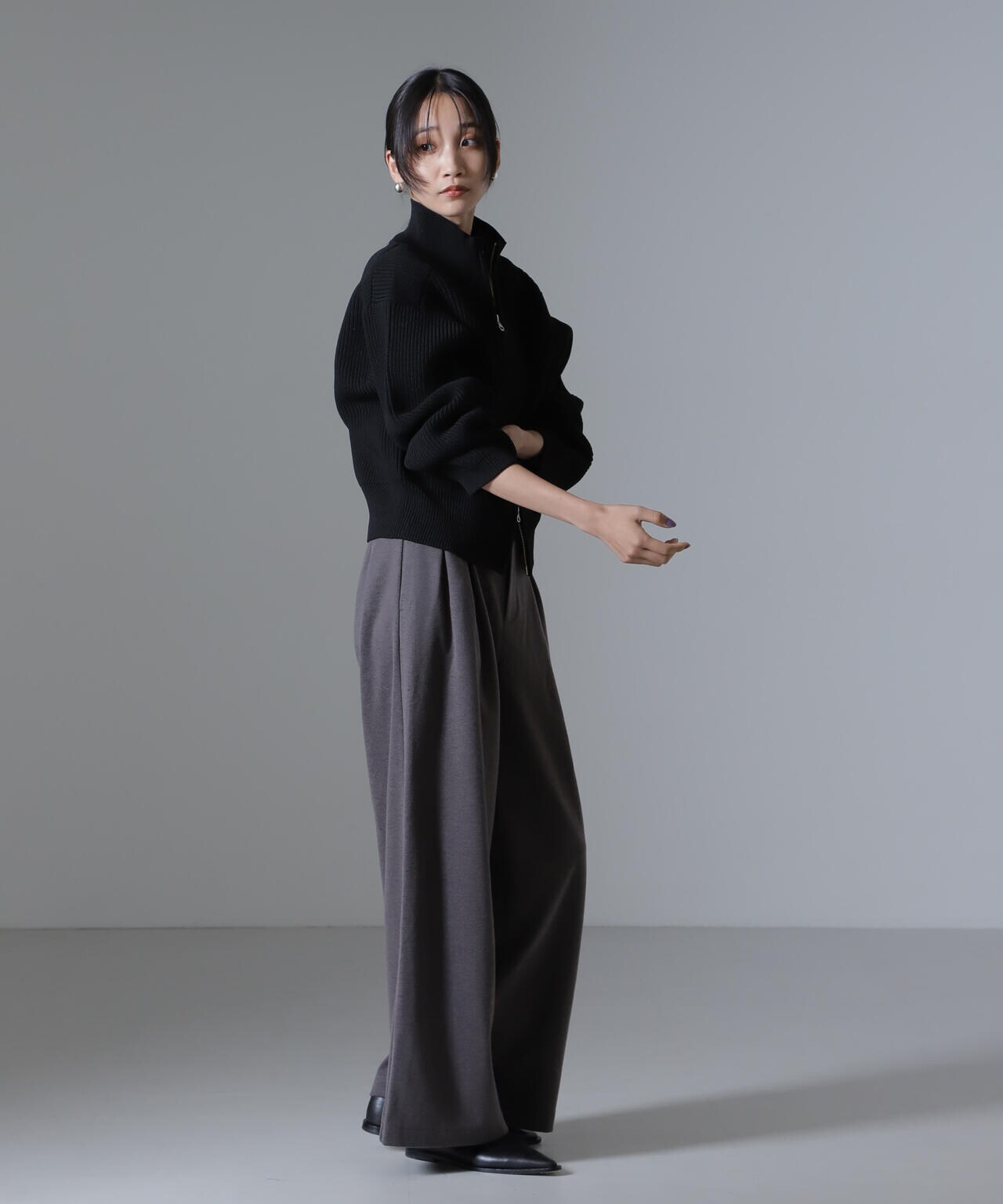 起毛カットタックワイドパンツ 6734227305