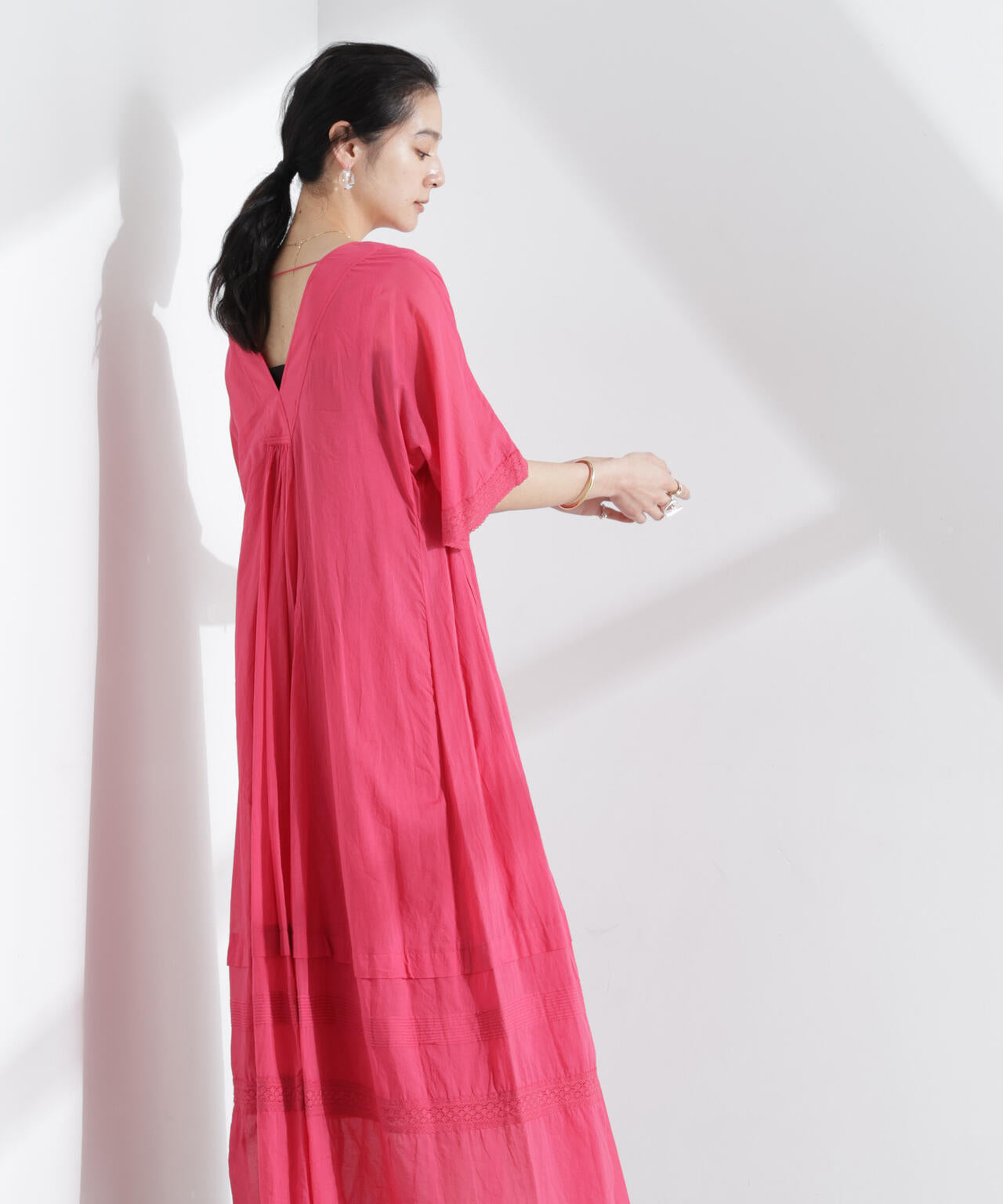 Sara mallika/COTTON VOILE LACE PINTUCKDRESS 6715119053