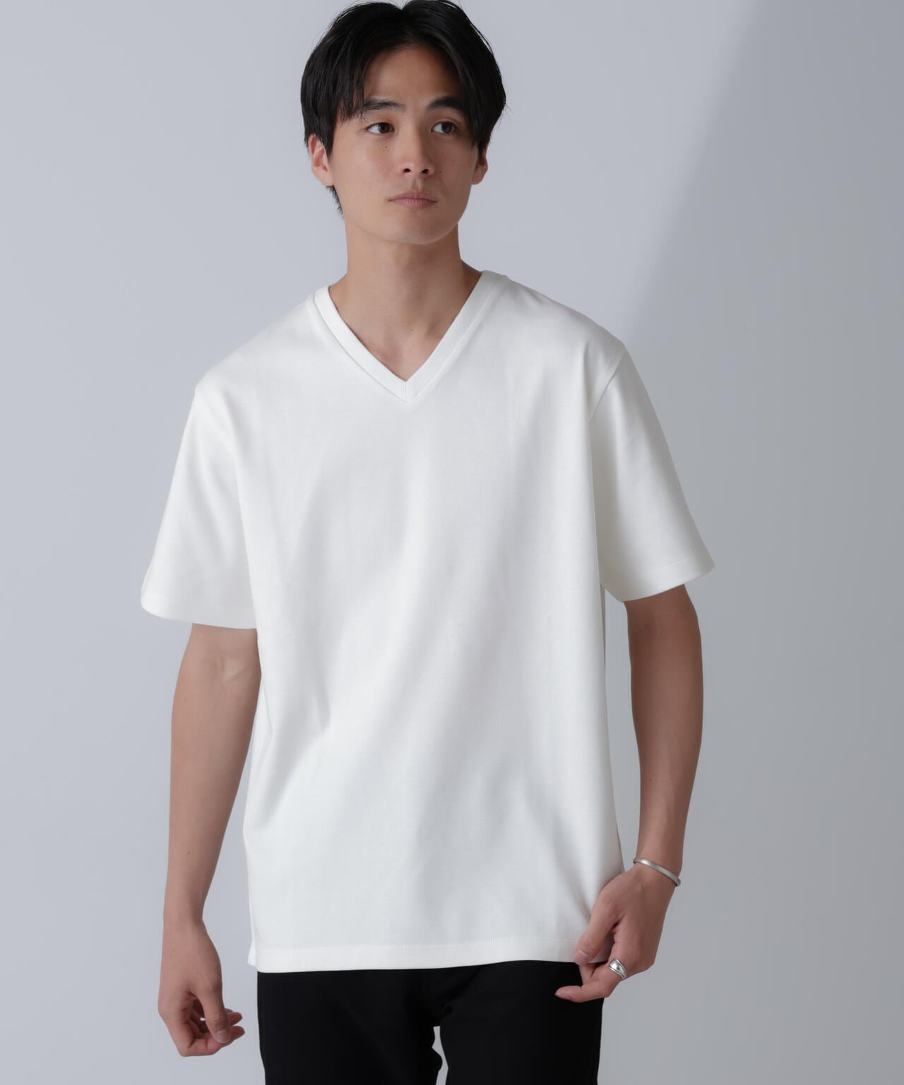 ダブルスムースVネックTシャツ 半袖 6724124232