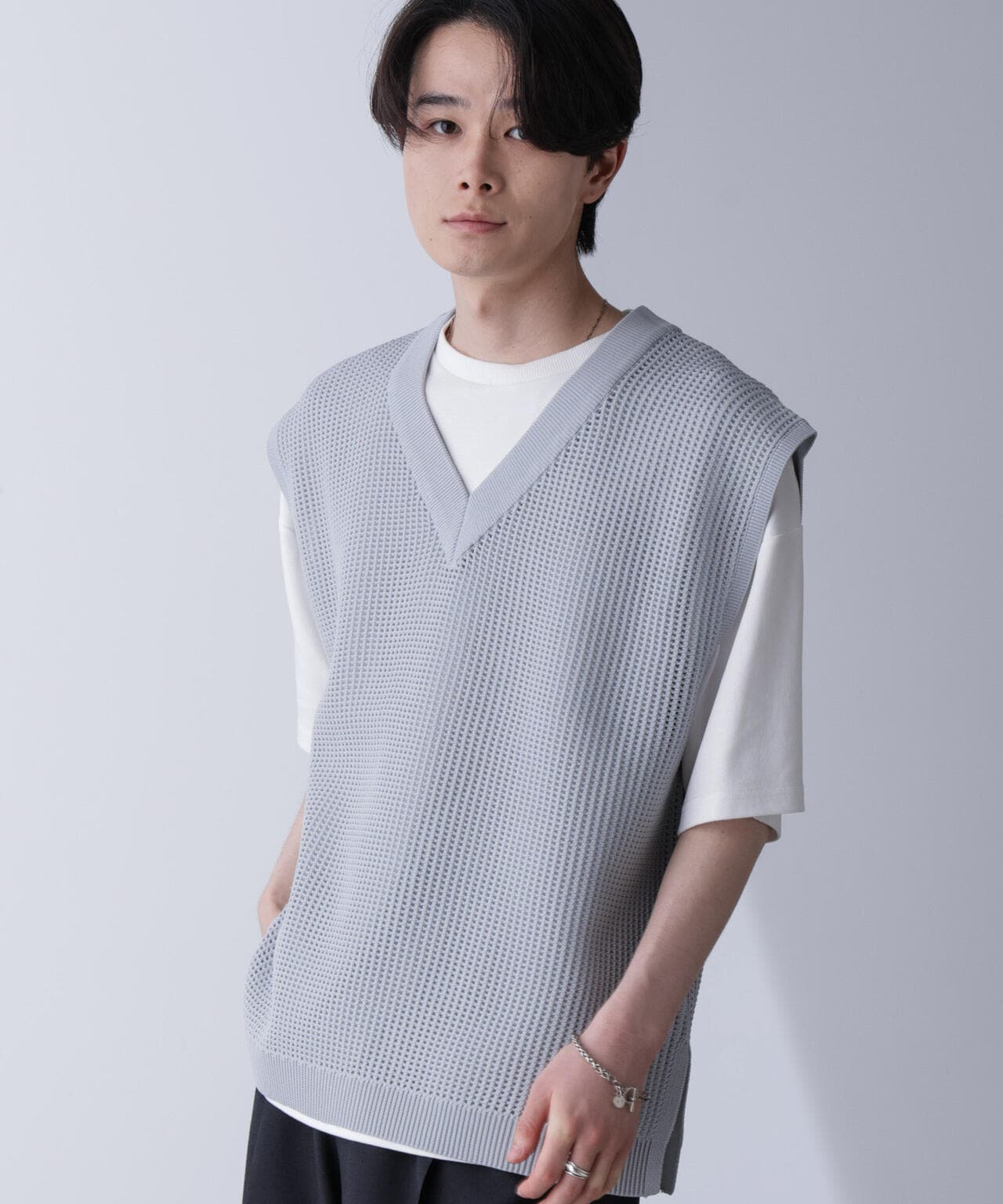 WEB限定/ルーズシルエット ニットベスト 6724222203