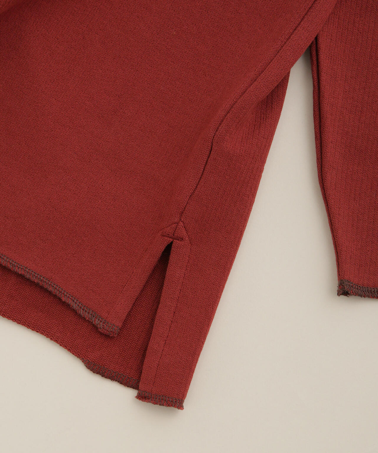 LB.03/刺繍メランジストライプ裏毛着流しカーディガン 6682223203