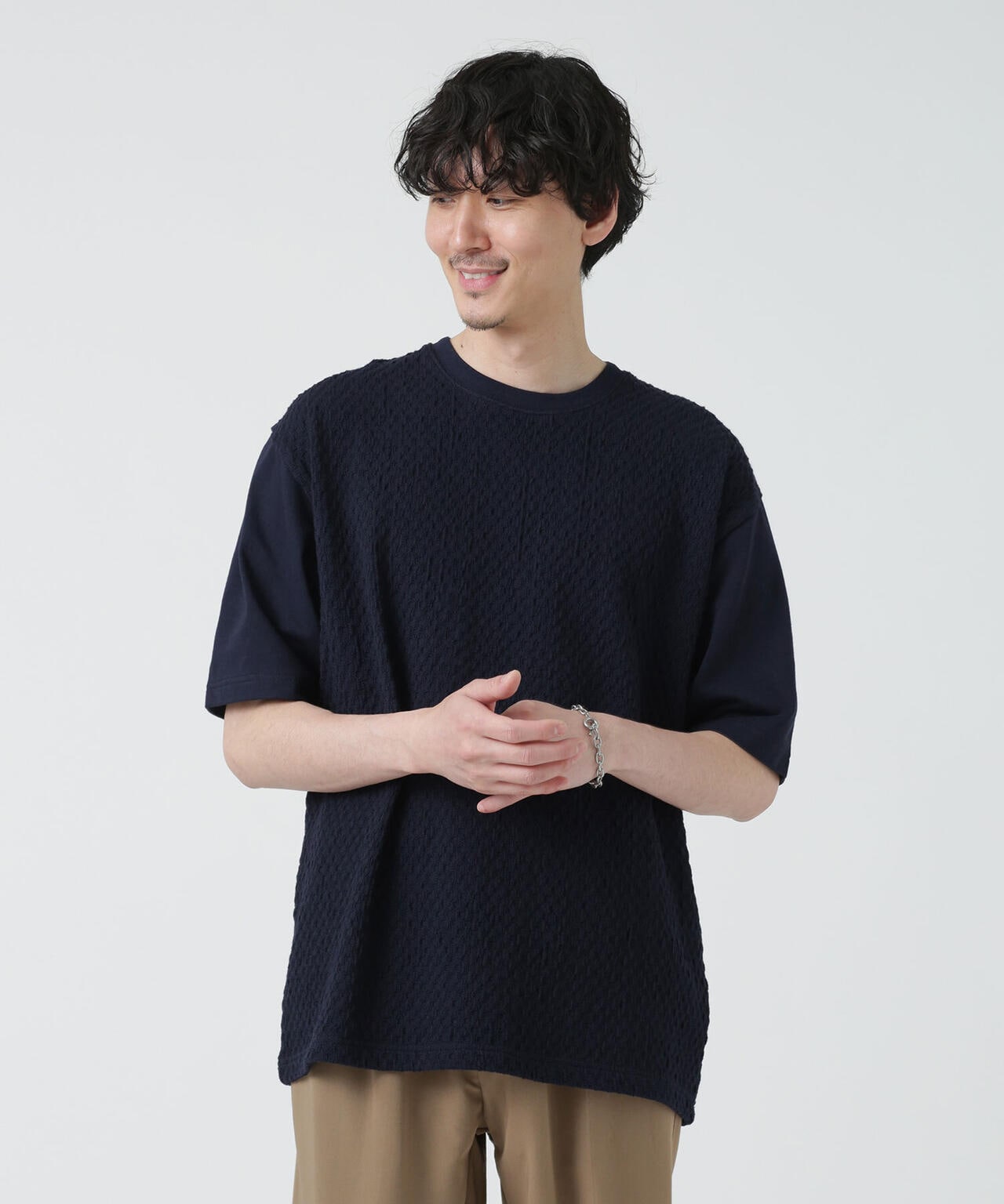 LB.03/ジャガードボディリラックスコンビTシャツ 6683124221