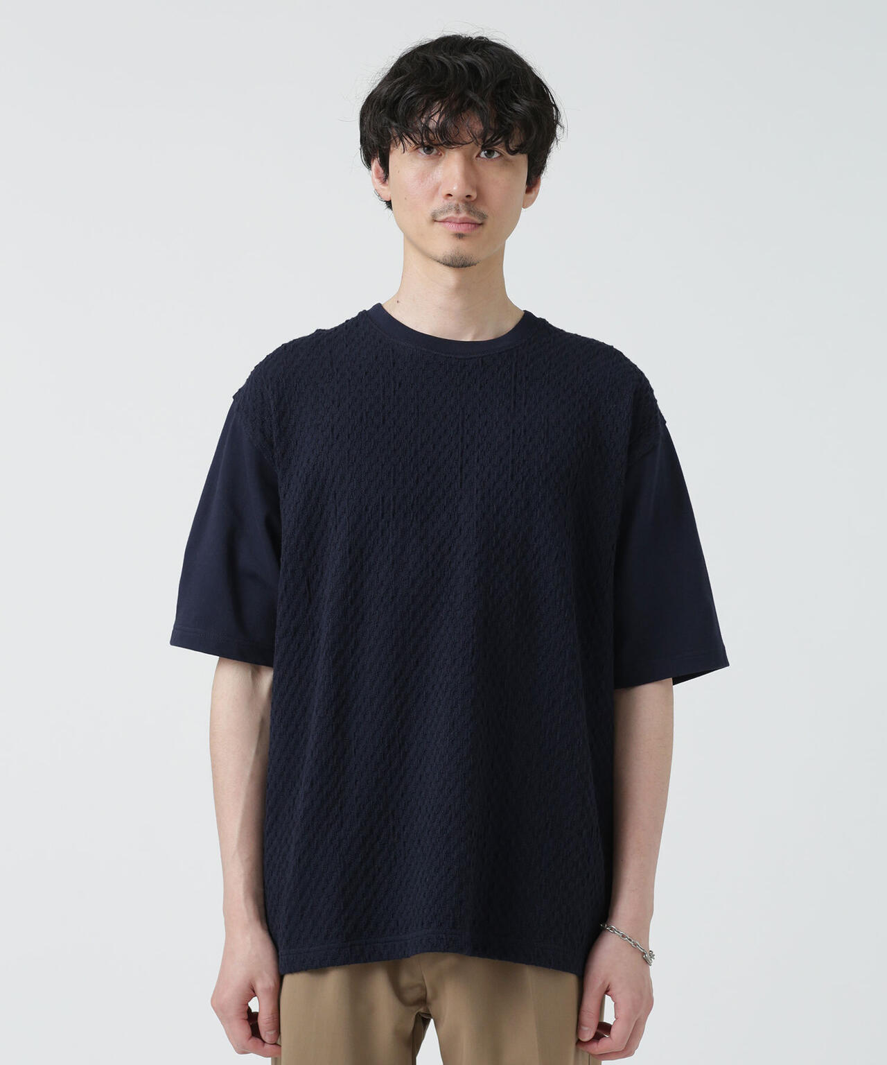 LB.03/ジャガードボディリラックスコンビTシャツ 6683124221
