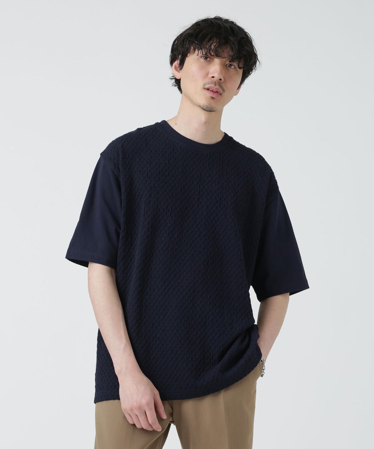 LB.03/ジャガードボディリラックスコンビTシャツ 6683124221