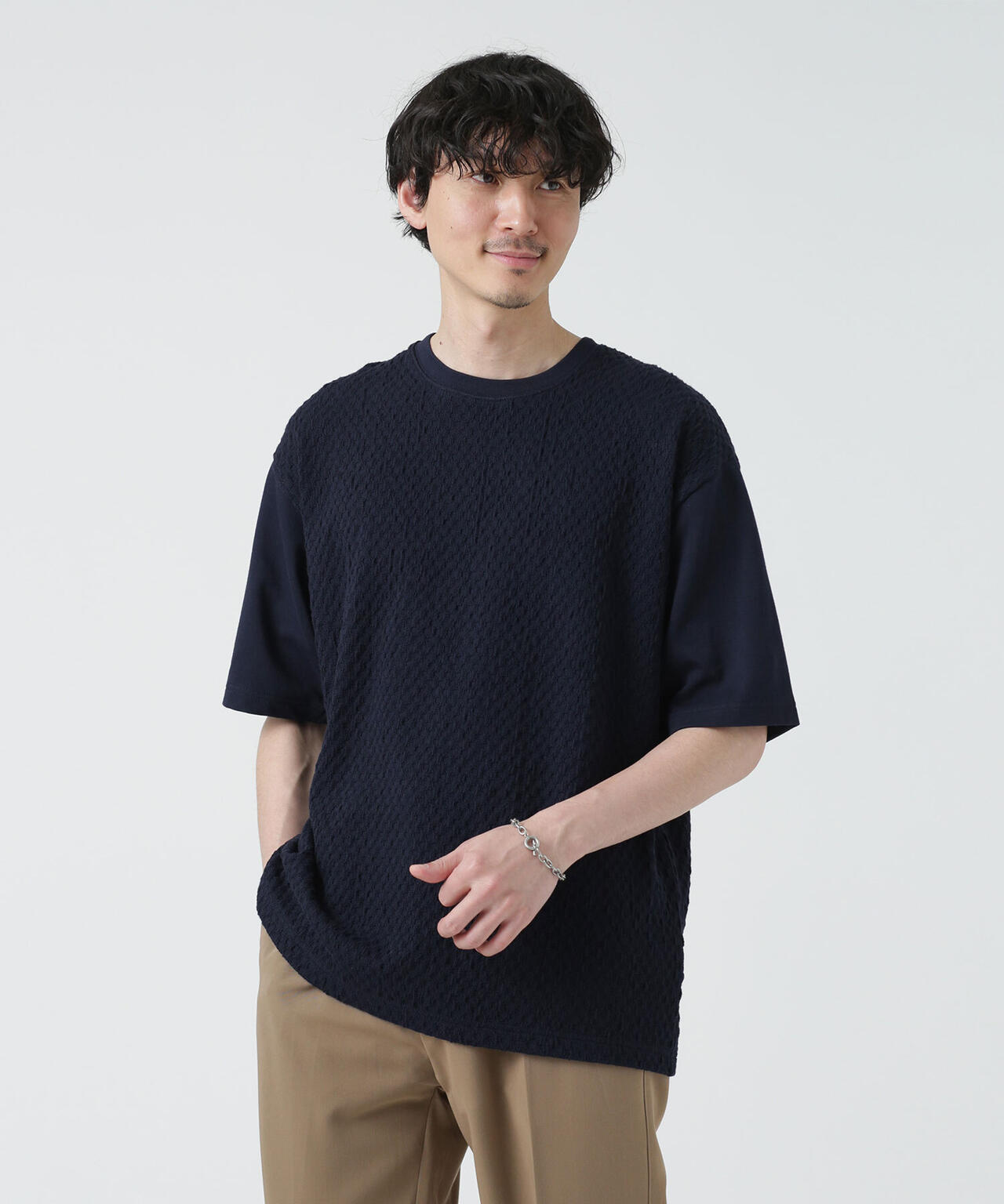 LB.03/ジャガードボディリラックスコンビTシャツ 6683124221