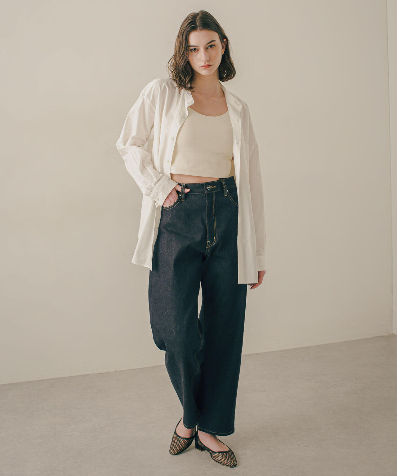 LB.03/「ESSENTIAL LINE」ノンフェイドバギーデニム 6683127225