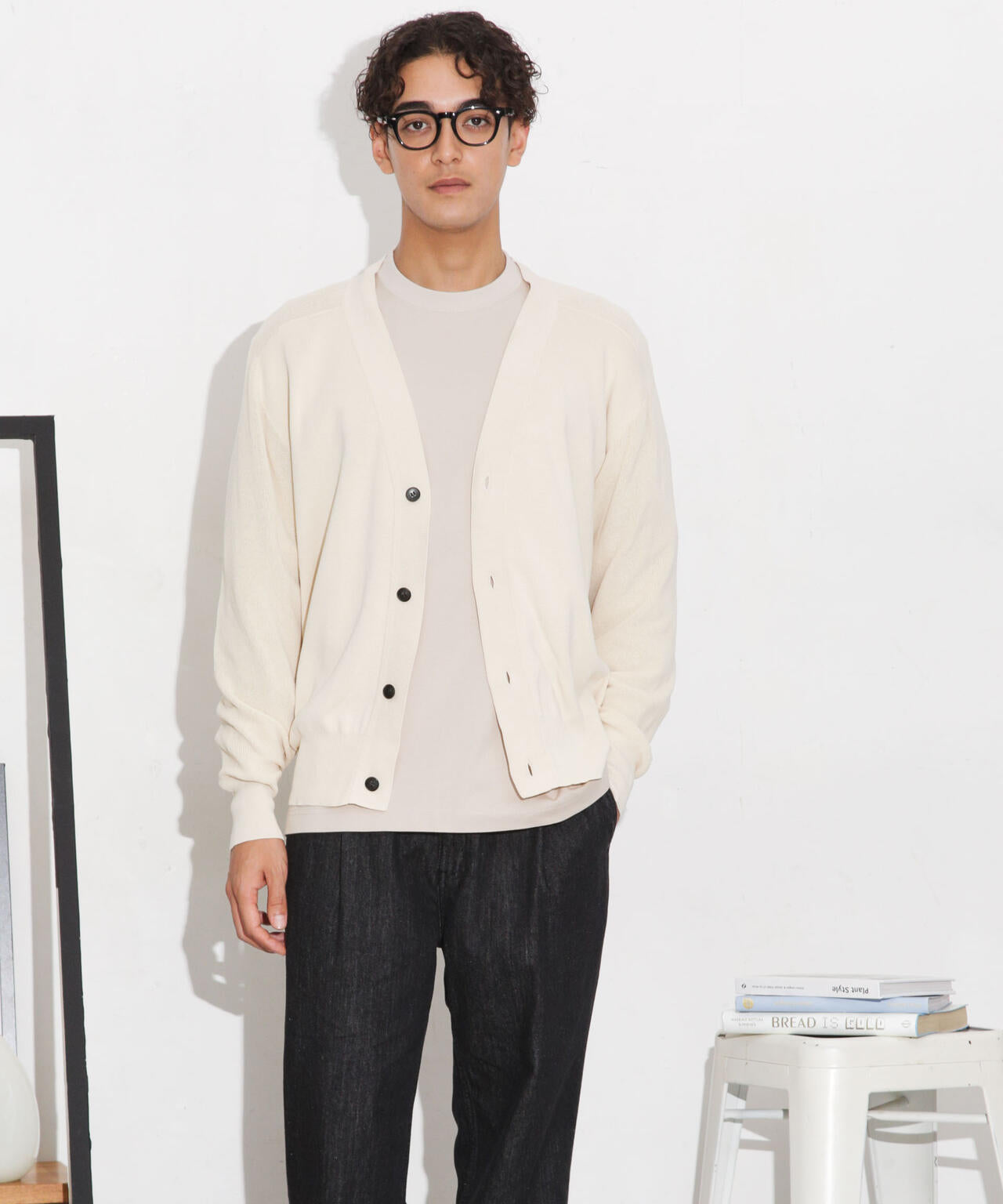 C/solotex(R)サドルショルダーVネックカーディガン 6683222222