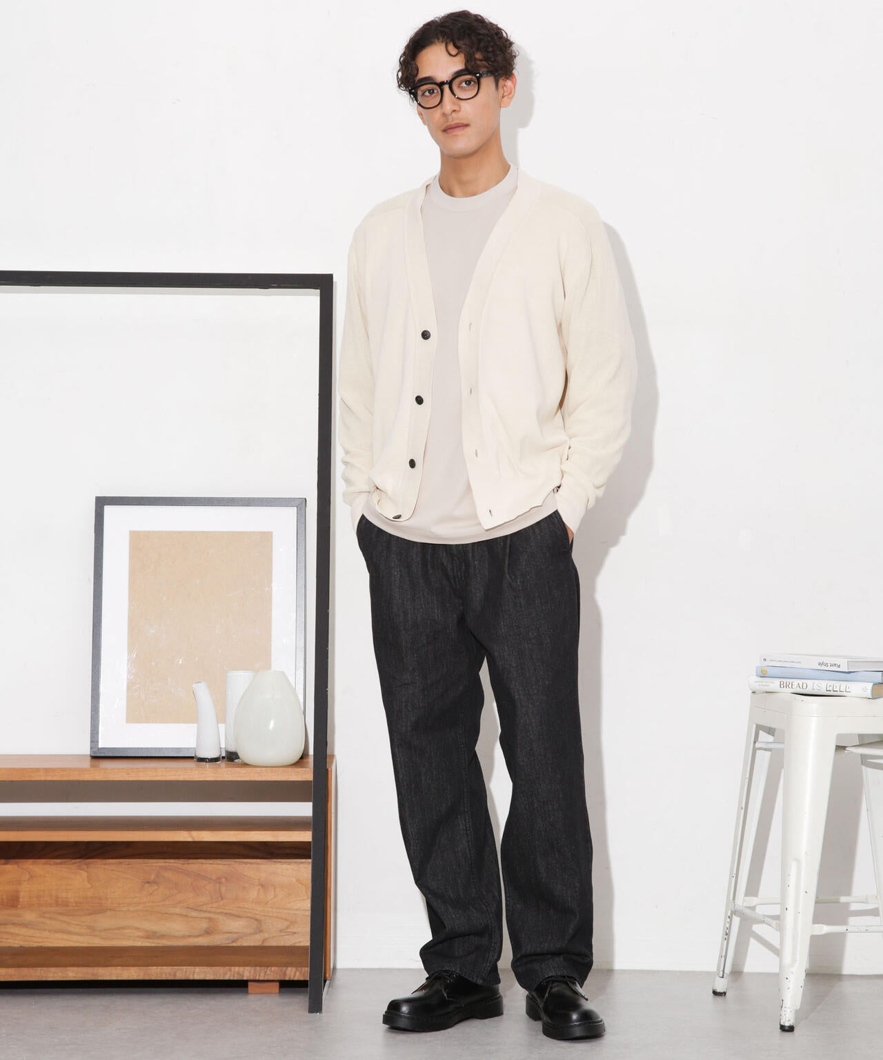 C/solotex(R)サドルショルダーVネックカーディガン 6683222222