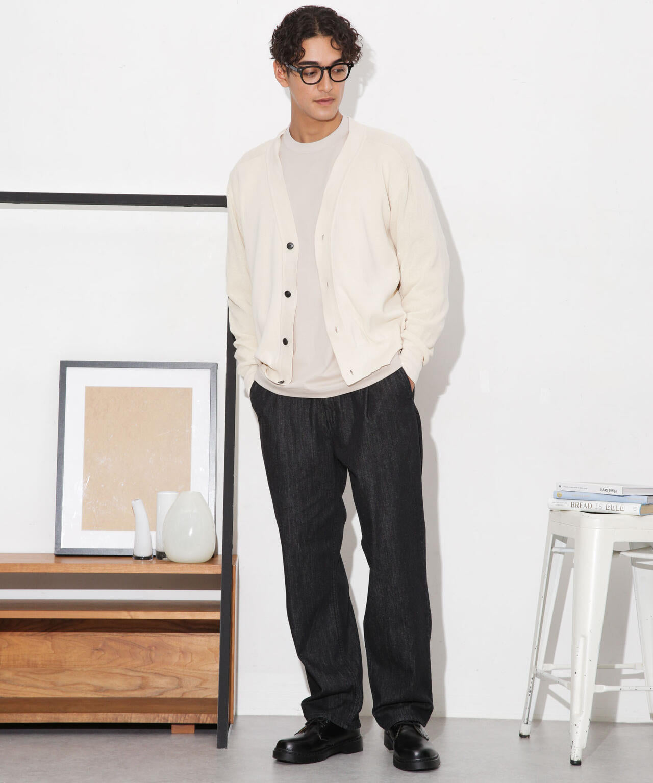 C/solotex(R)サドルショルダーVネックカーディガン 6683222222