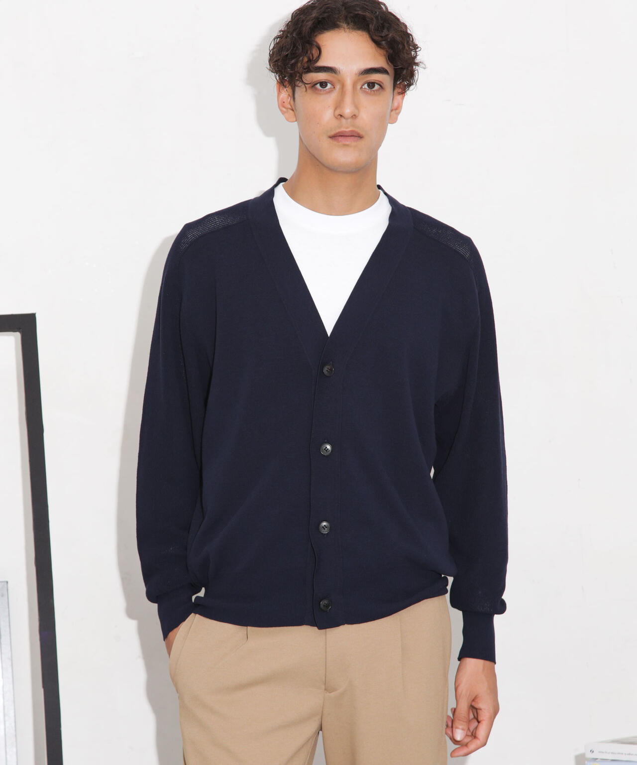 C/solotex(R)サドルショルダーVネックカーディガン 6683222222