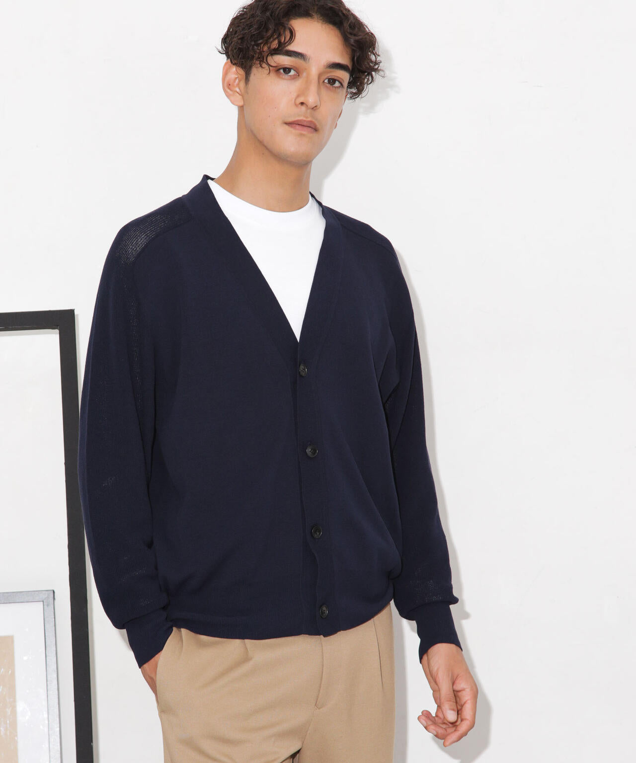 C/solotex(R)サドルショルダーVネックカーディガン 6683222222