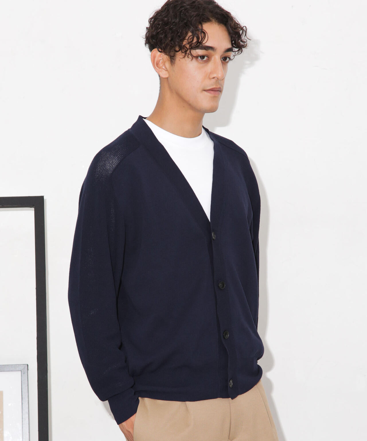 C/solotex(R)サドルショルダーVネックカーディガン 6683222222