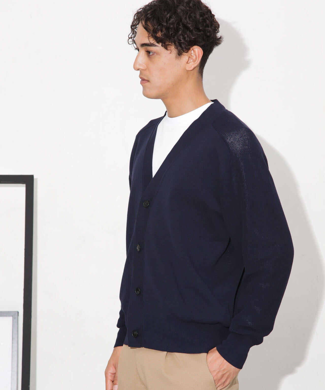 C/solotex(R)サドルショルダーVネックカーディガン 6683222222