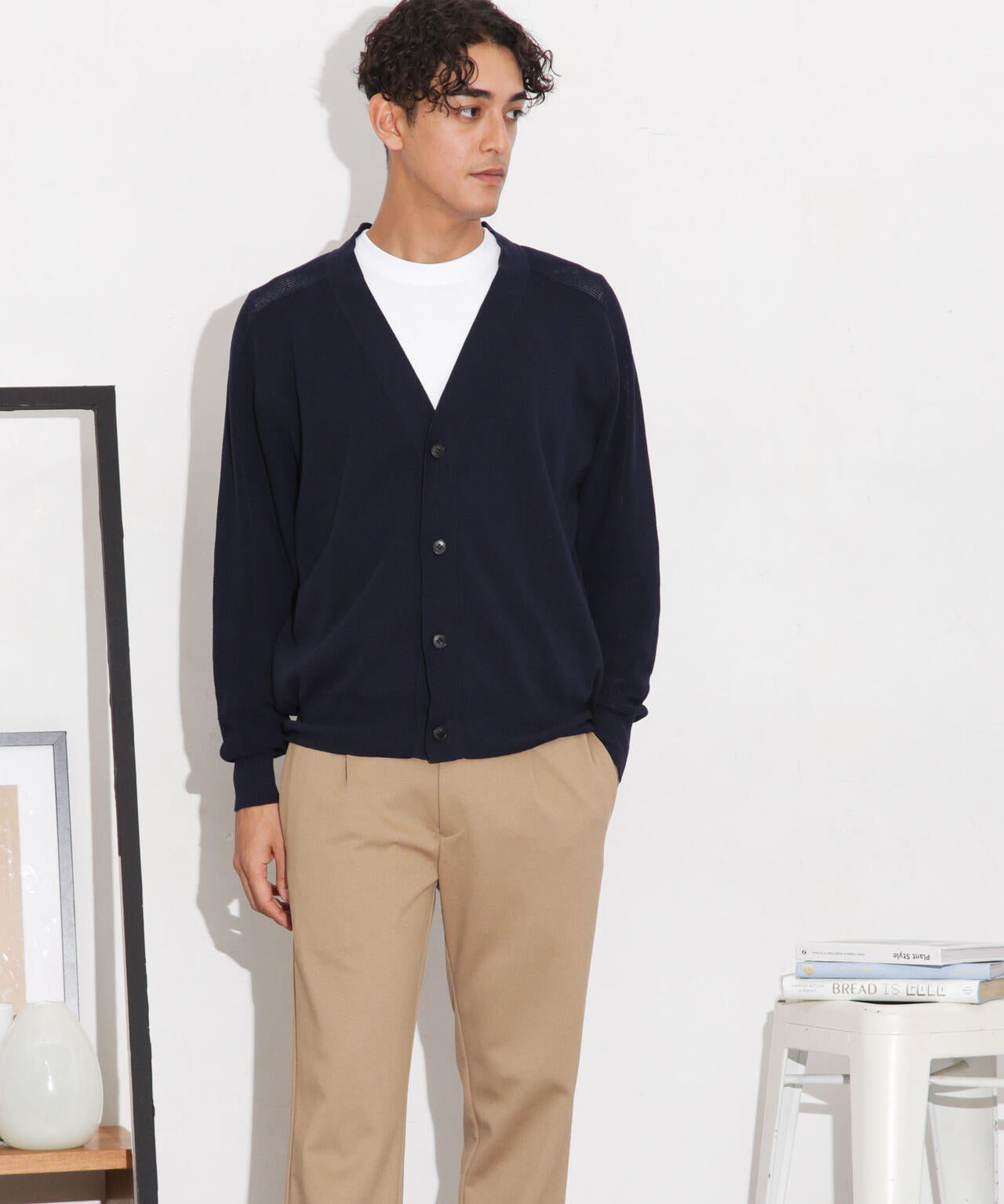 C/solotex(R)サドルショルダーVネックカーディガン 6683222222