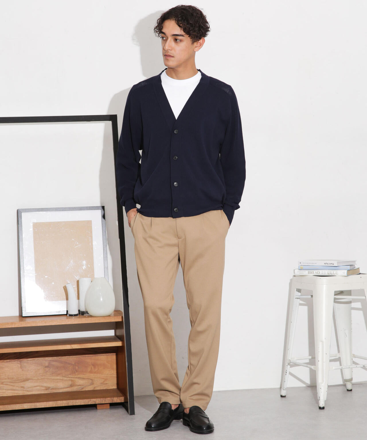 C/solotex(R)サドルショルダーVネックカーディガン 6683222222