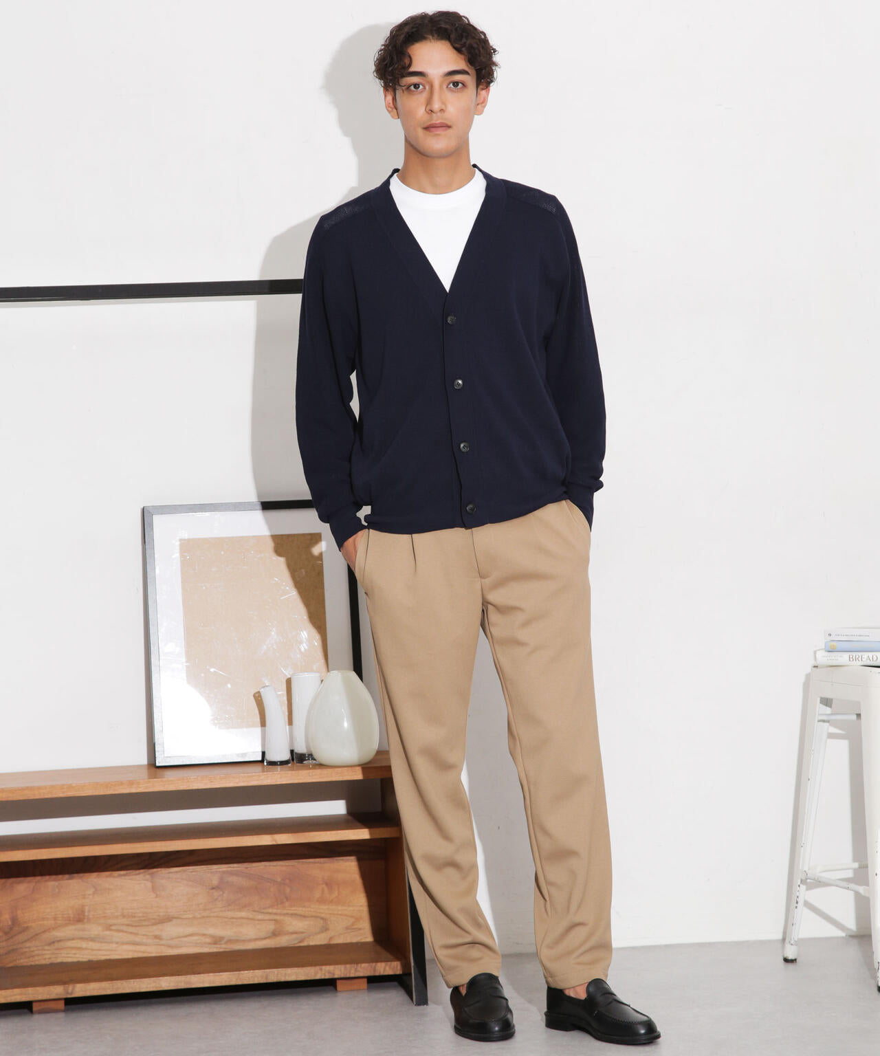 C/solotex(R)サドルショルダーVネックカーディガン 6683222222