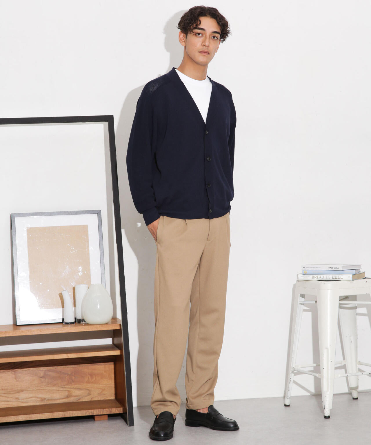 C/solotex(R)サドルショルダーVネックカーディガン 6683222222