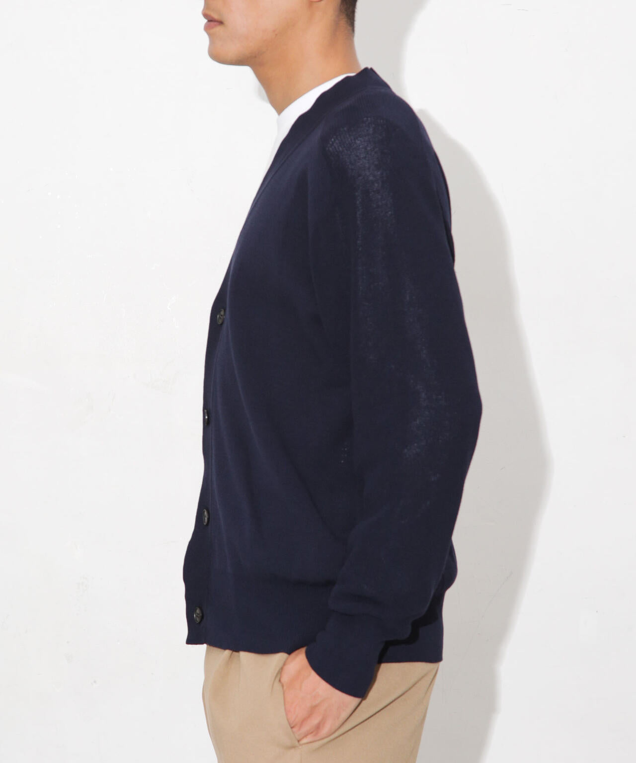 C/solotex(R)サドルショルダーVネックカーディガン 6683222222